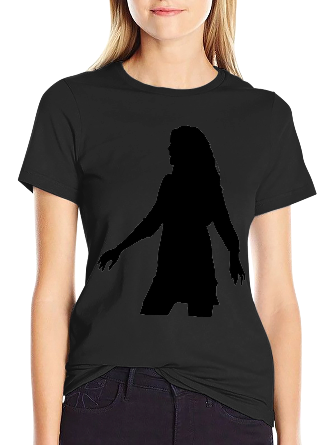 Silhouette Tee - Woman Figure Black T-Shirt