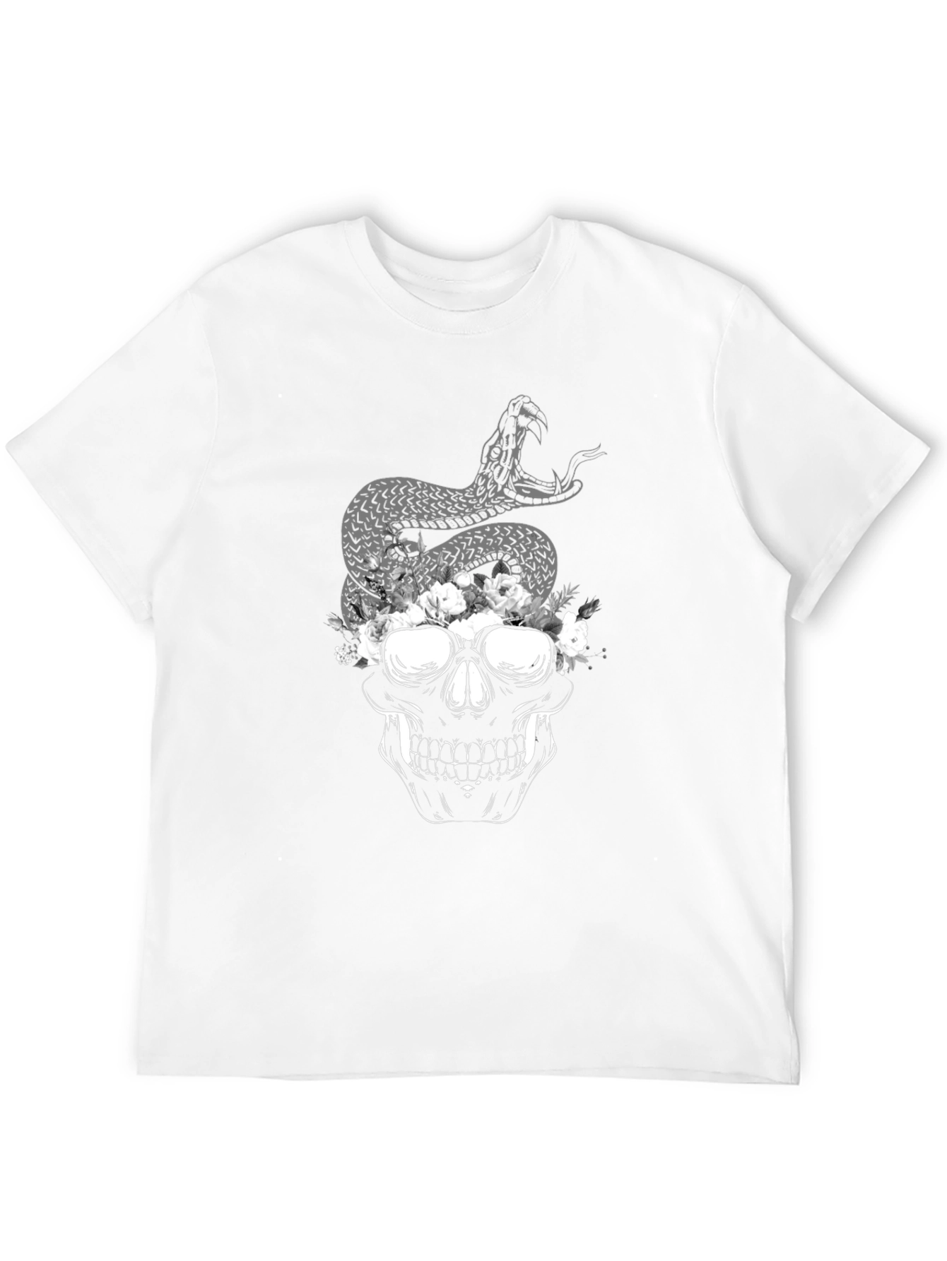 Skull Snake Graphic Tee - Dark Aesthetic Style
