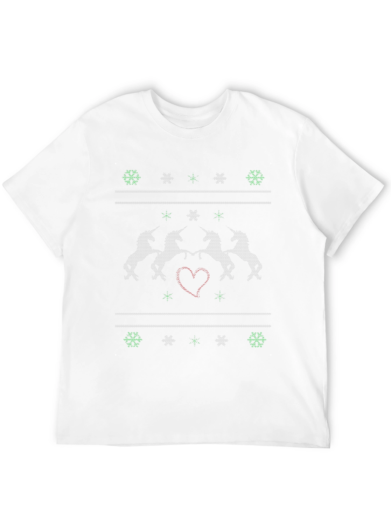 Unicorn Christmas Sweater Pattern T-Shirt
