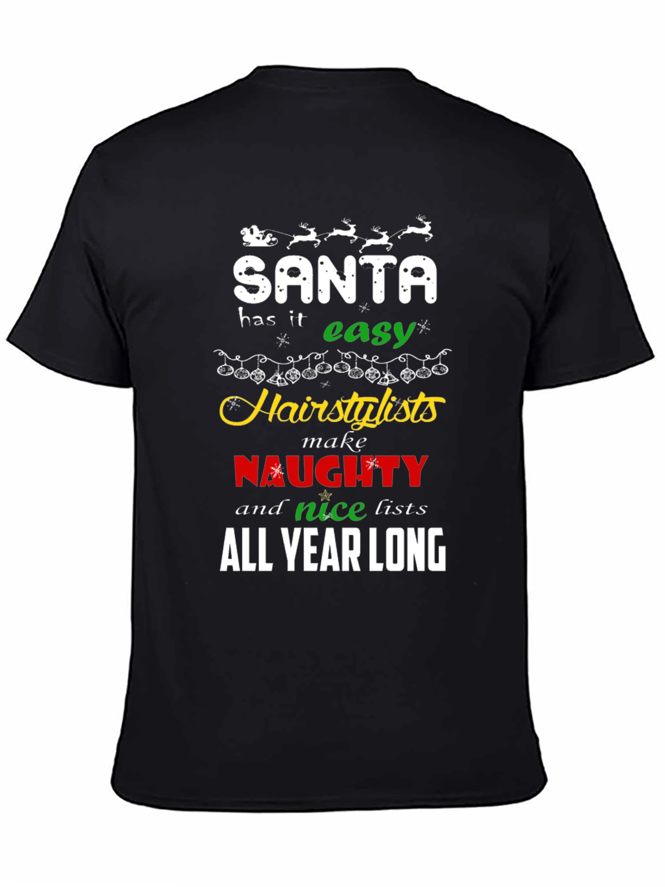 Santa Hair Stylist Christmas Graphic Tee