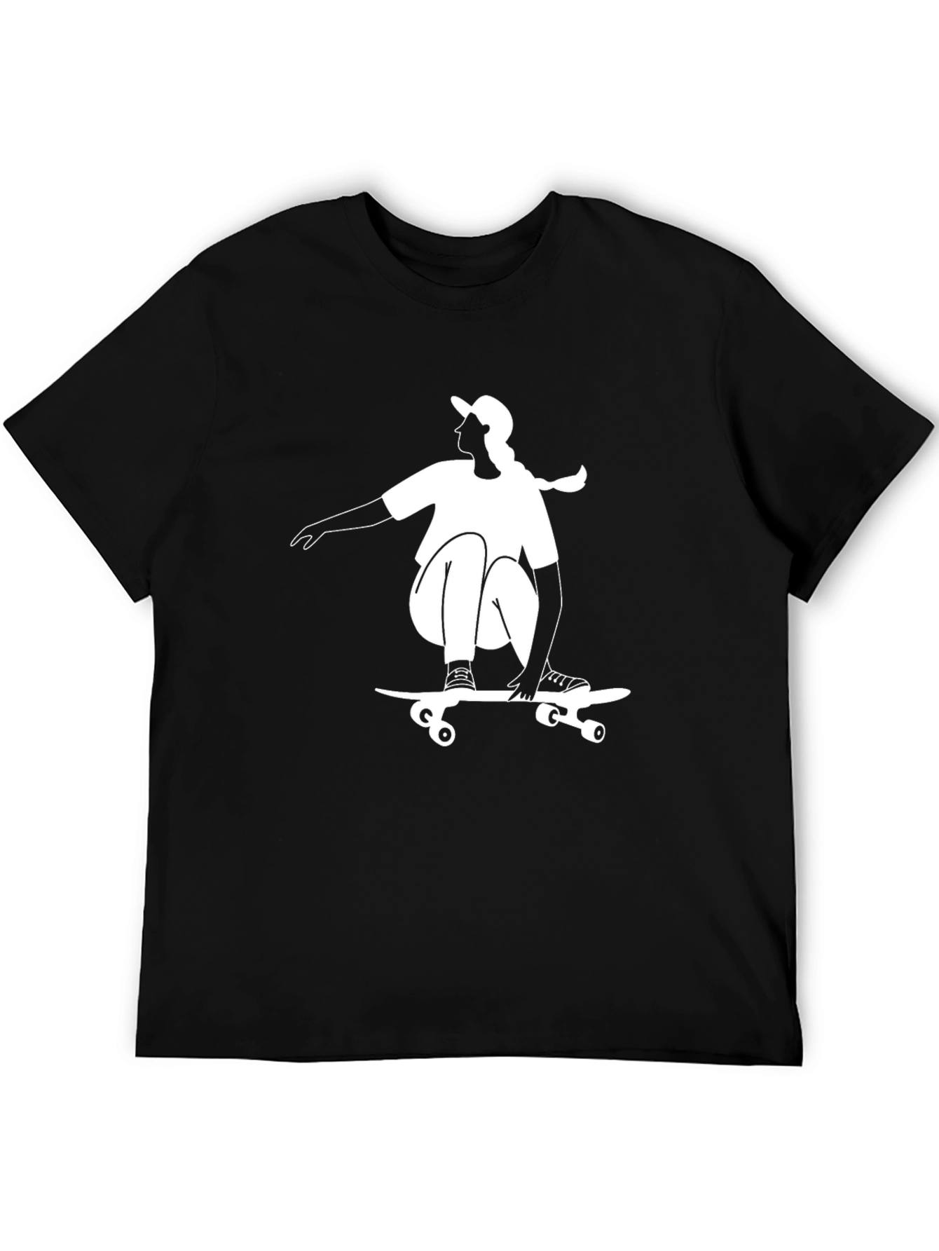 Skater Graphic Tee - Black Casual Top