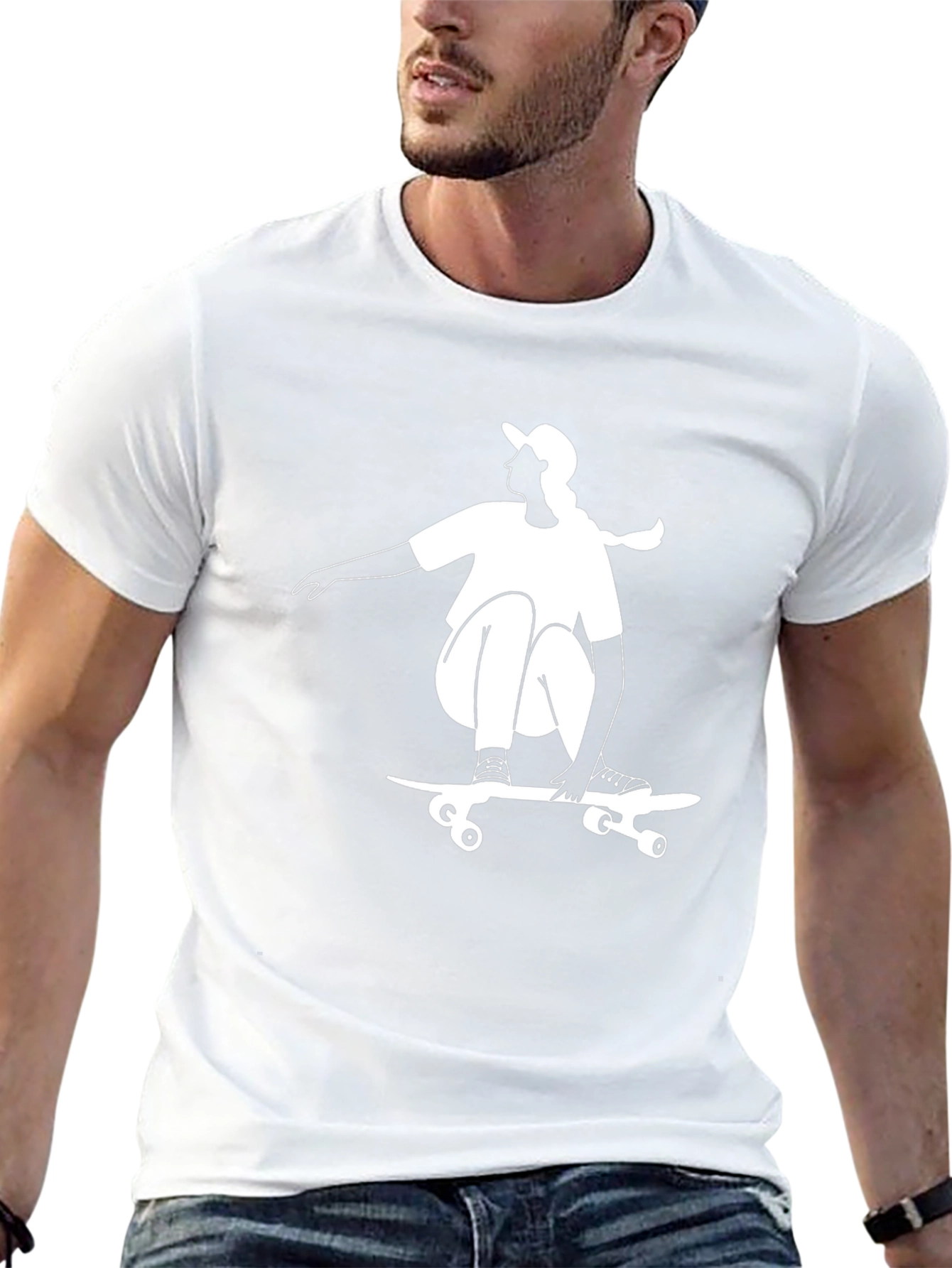 Skater Graphic Tee - Black Casual Top