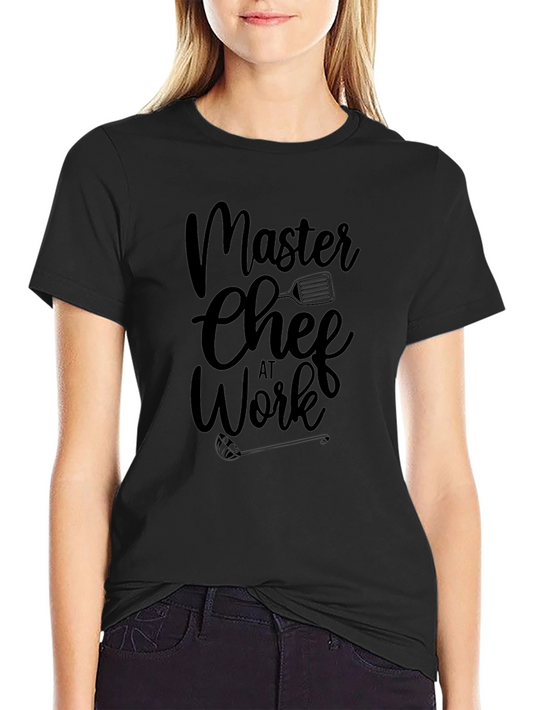 Master Chef at Work Black Graphic T-Shirt