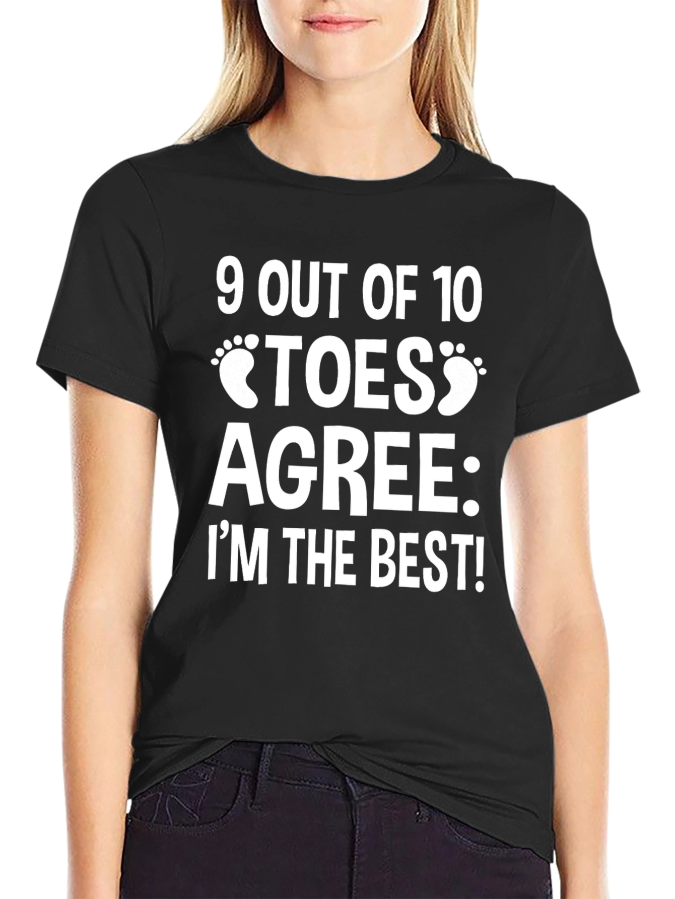 9 Out of 10 Toes Agree Funny Graphic T-Shirt