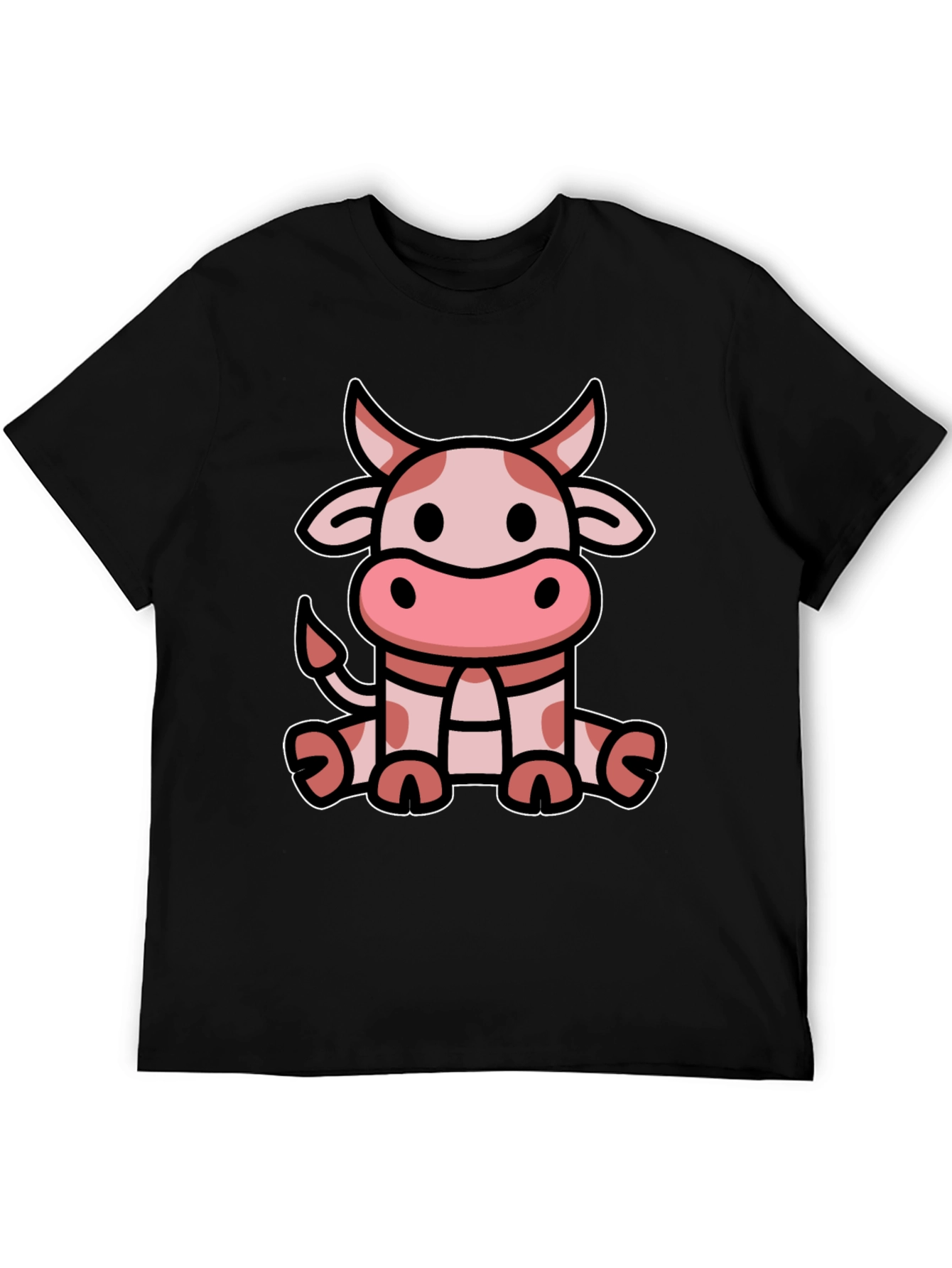 Cute Cow Graphic Tee - Black T-Shirt