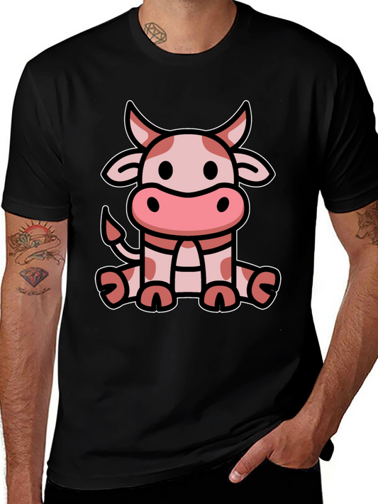 Cute Cow Graphic Tee - Black T-Shirt