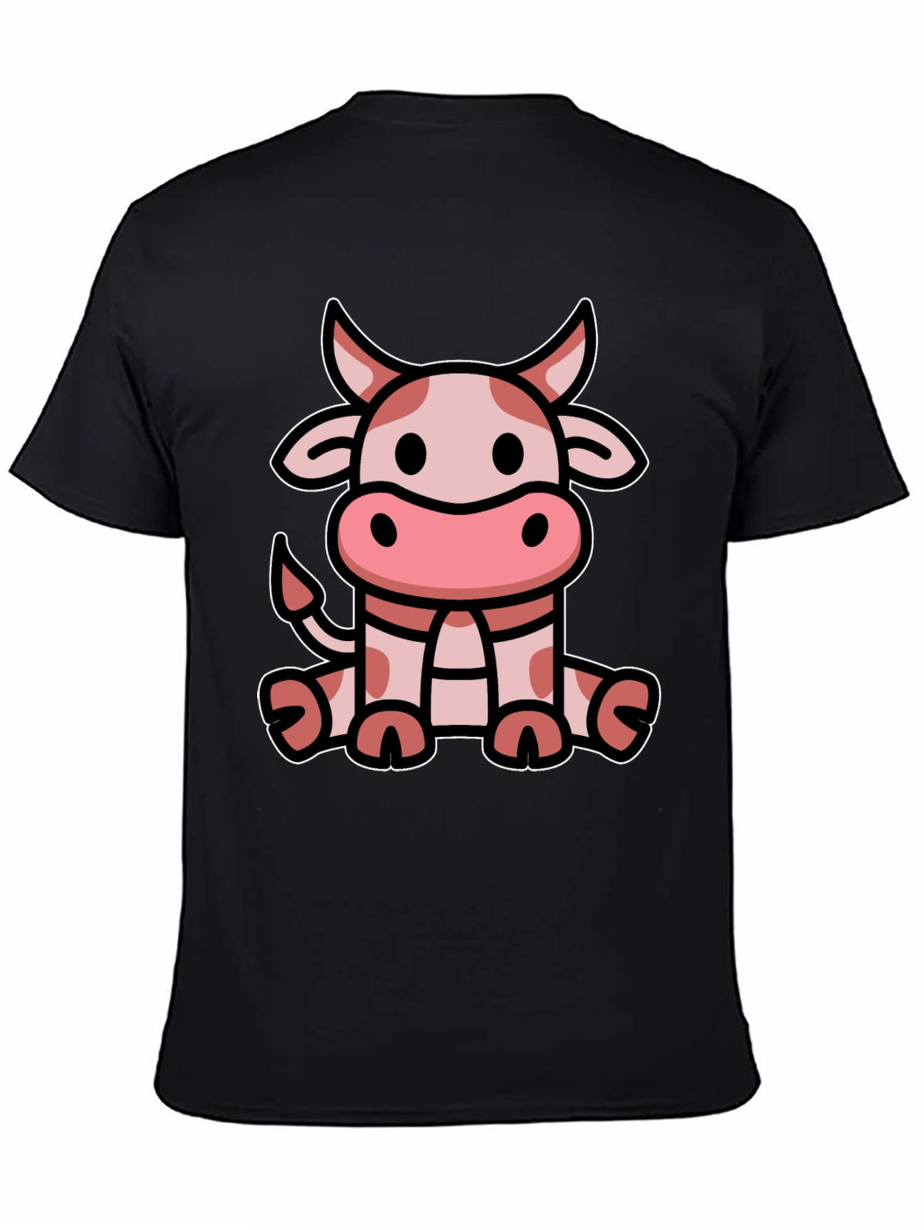 Cute Cow Graphic Tee - Black T-Shirt