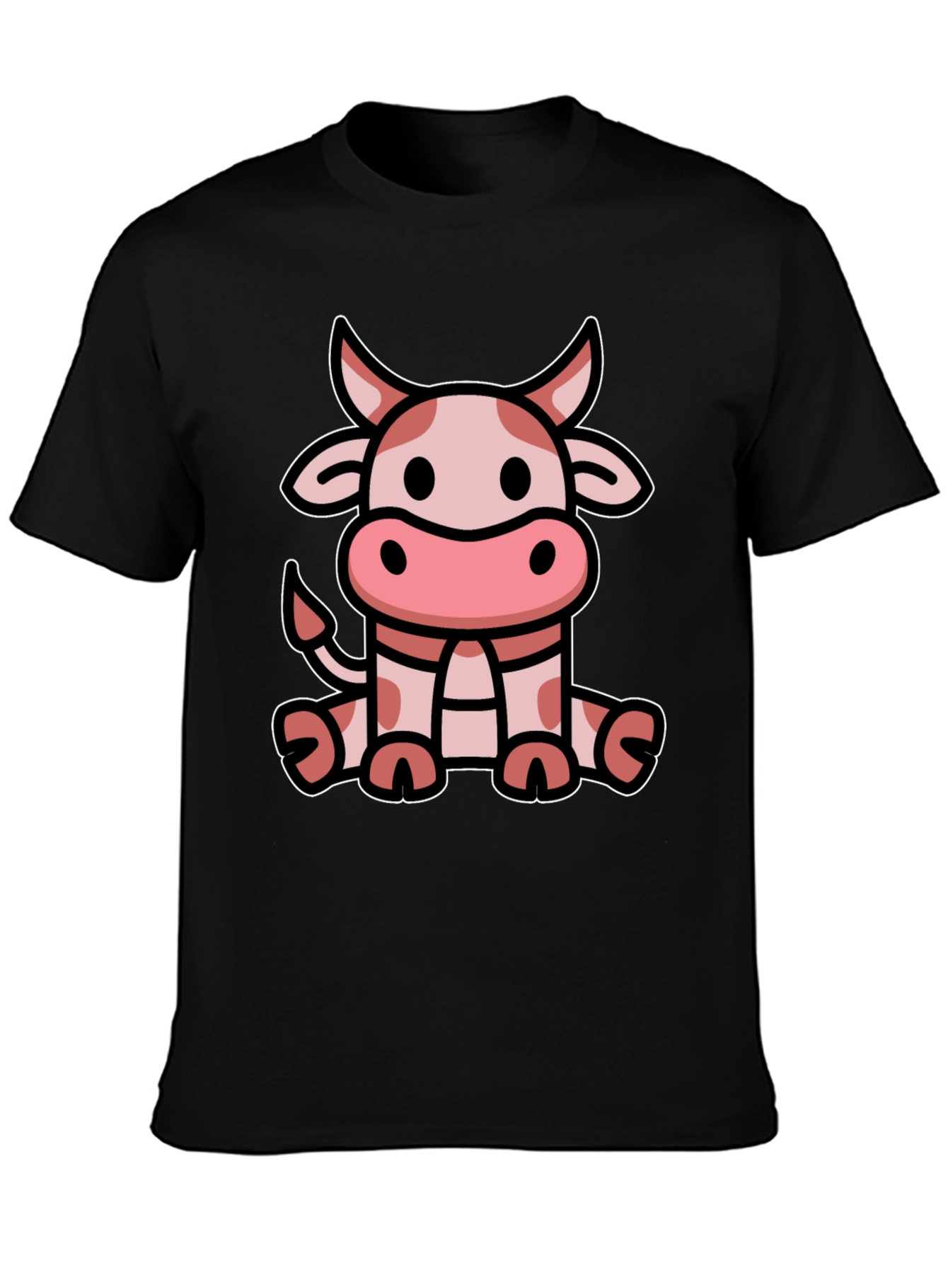 Cute Cow Graphic Tee - Black T-Shirt