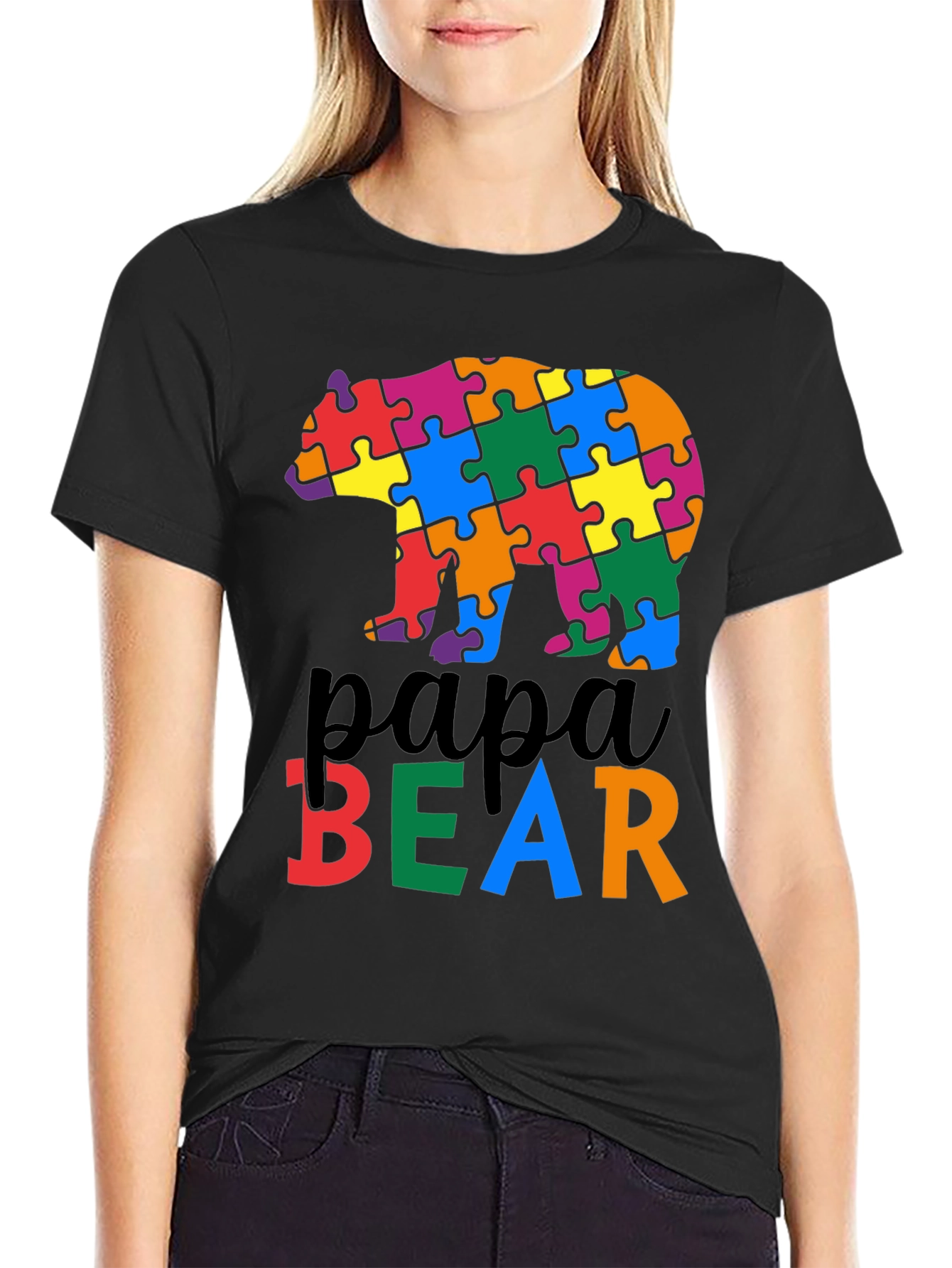 Papa Bear Autism Awareness T-Shirt