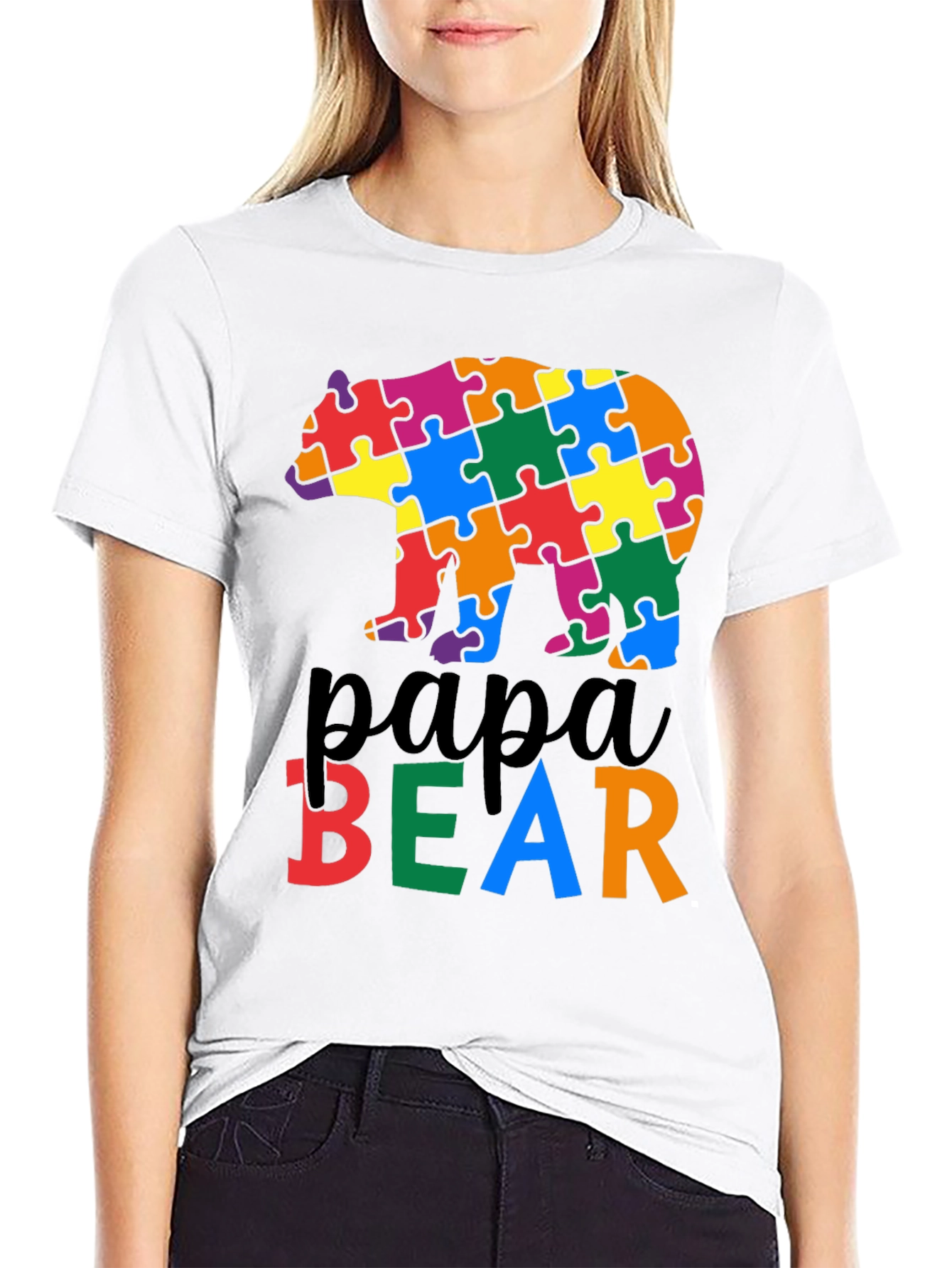 Papa Bear Autism Awareness T-Shirt