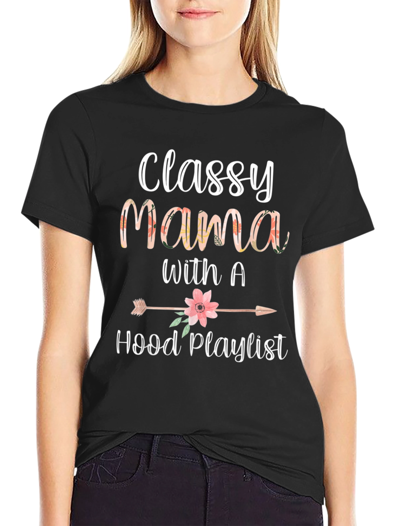 Classy Mama Hood Playlist Graphic T-Shirt