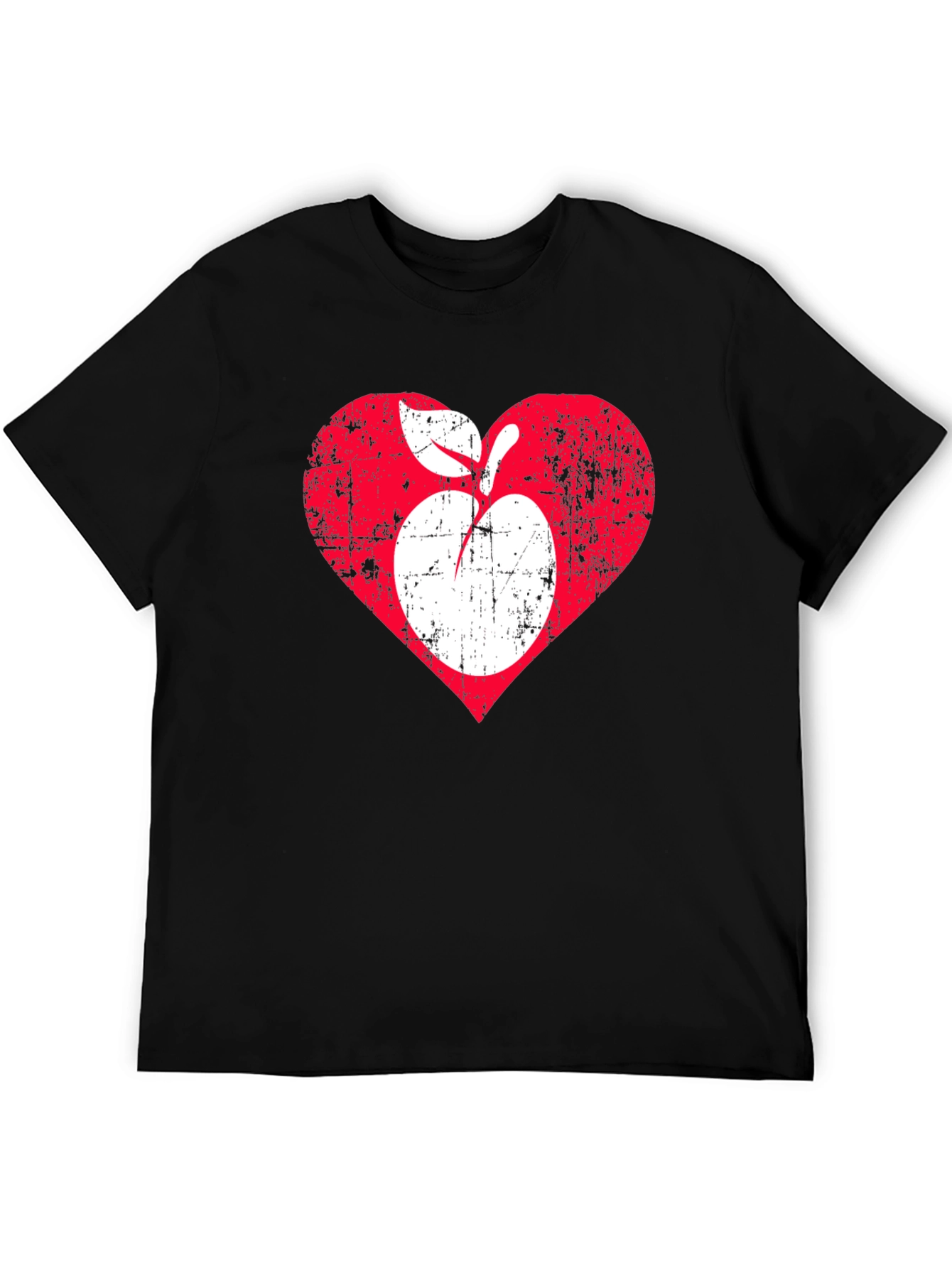 Distressed Apple Heart Graphic T-Shirt