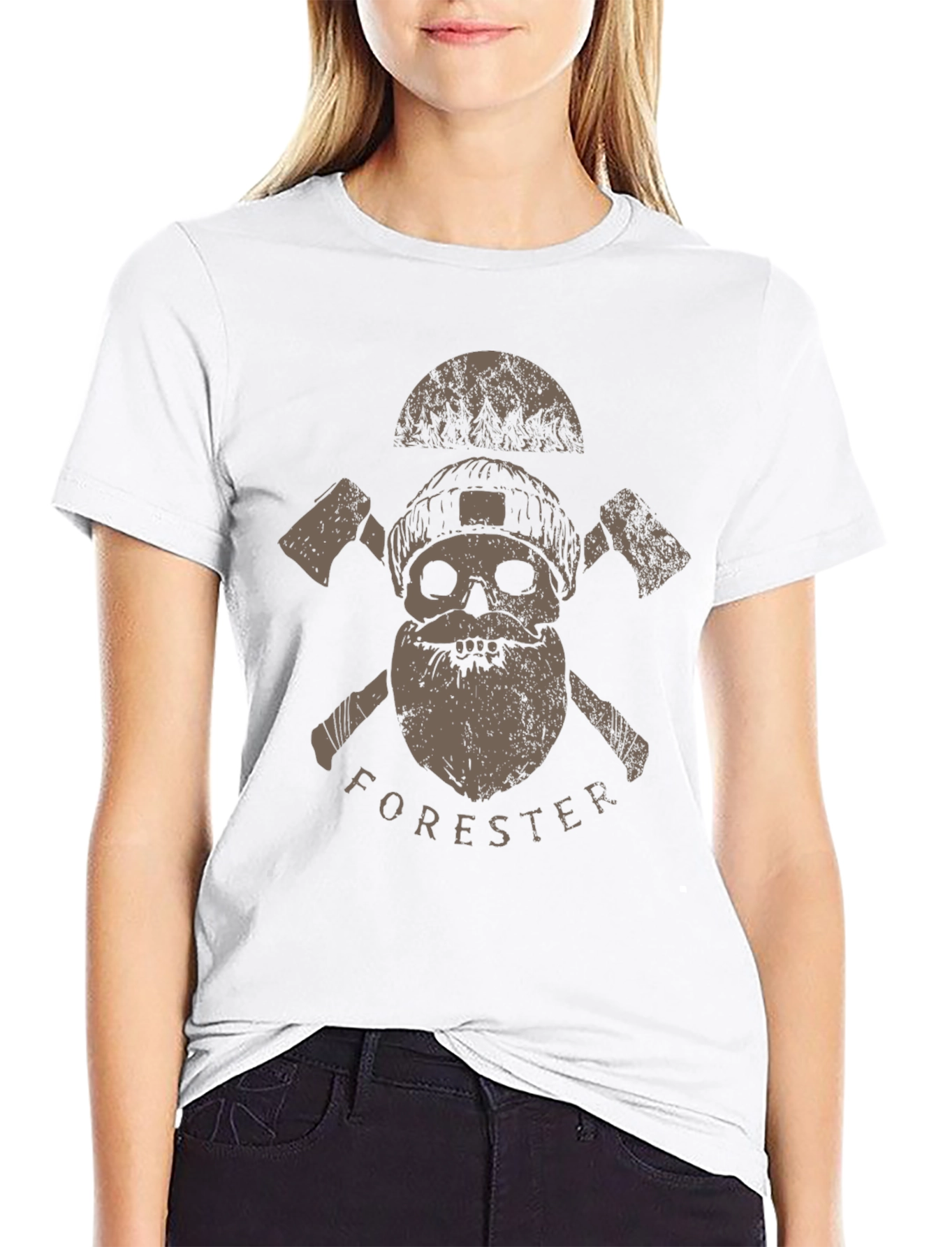 Forester Skull Graphic Tee - Lumberjack Style Shirt