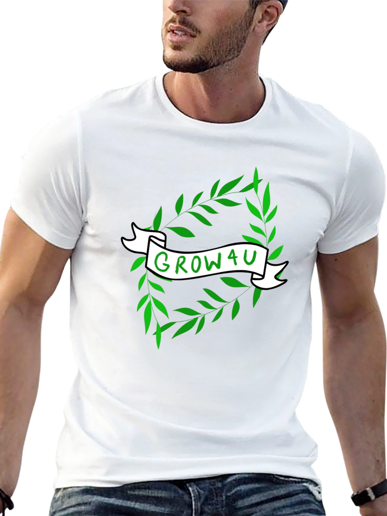 Grow4U Graphic Tee - Black Cotton T-Shirt