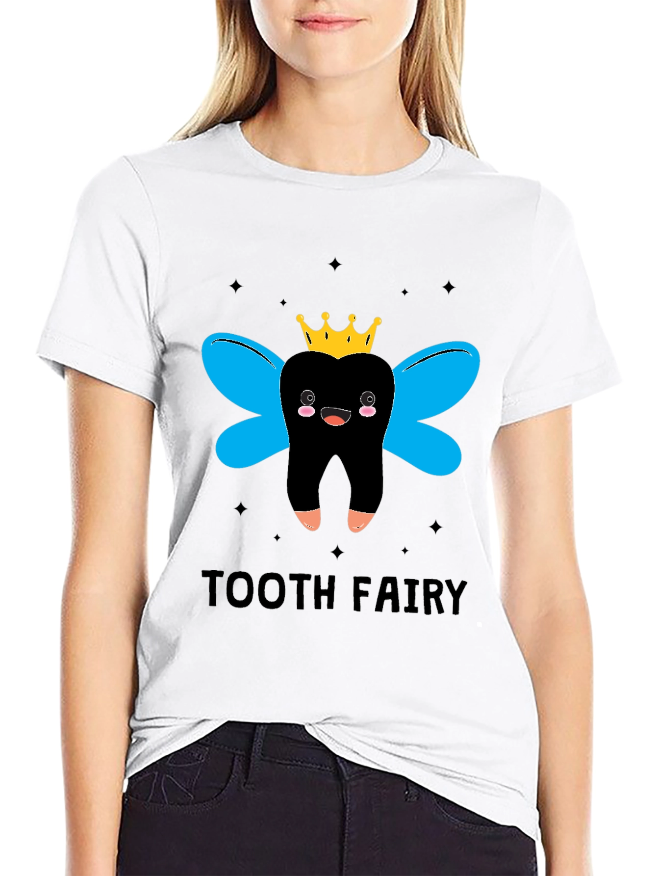 Tooth Fairy Graphic Tee - Black Cotton Comfort