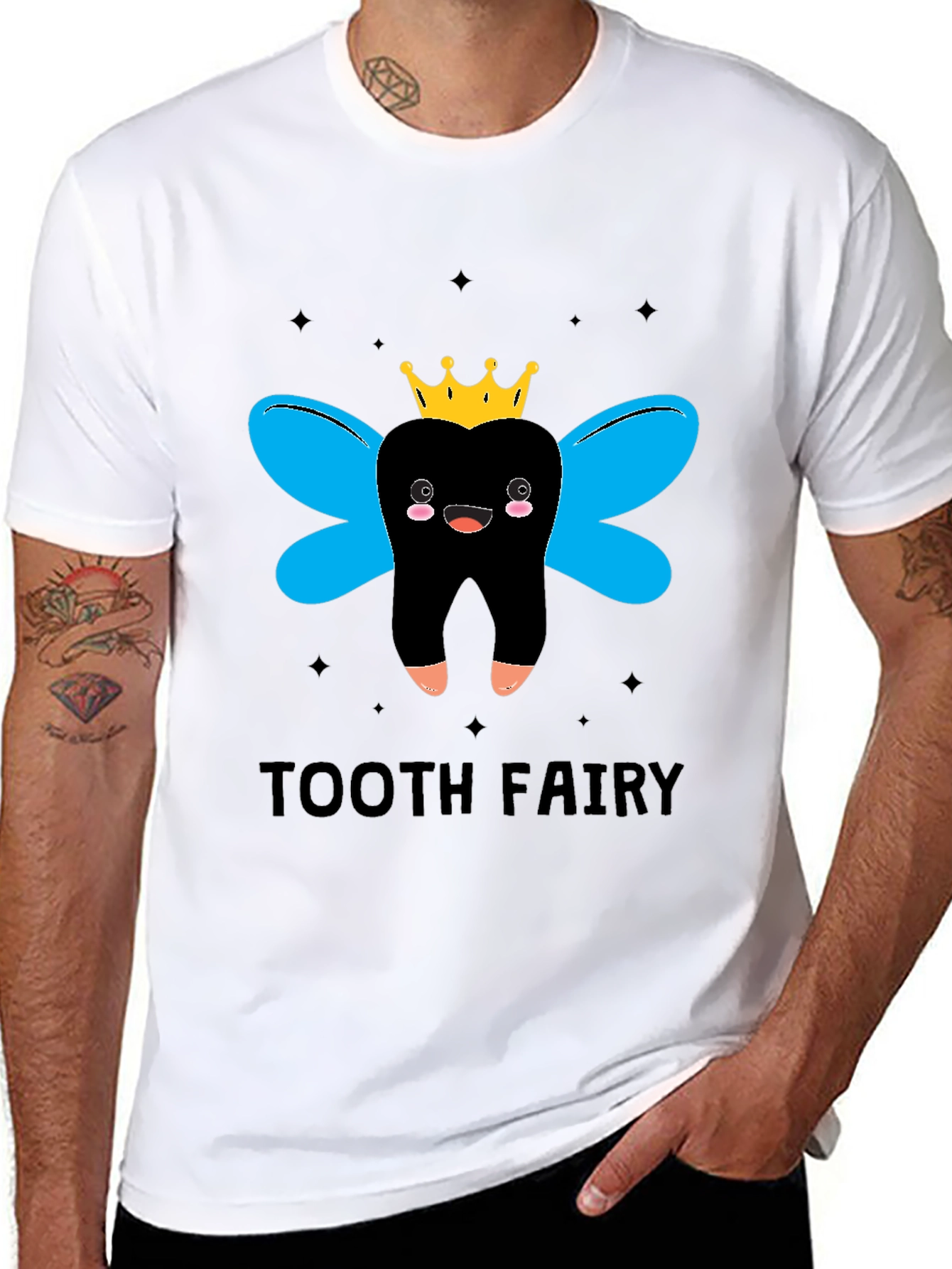 Tooth Fairy Graphic Tee - Black Cotton Comfort