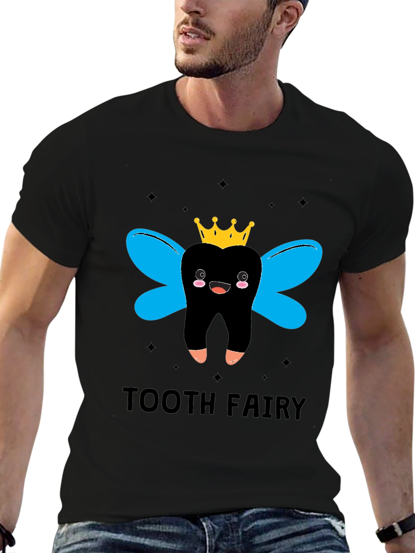 Tooth Fairy Graphic Tee - Black Cotton Comfort