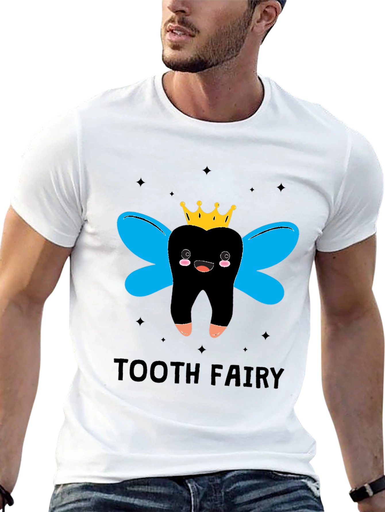 Tooth Fairy Graphic Tee - Black Cotton Comfort