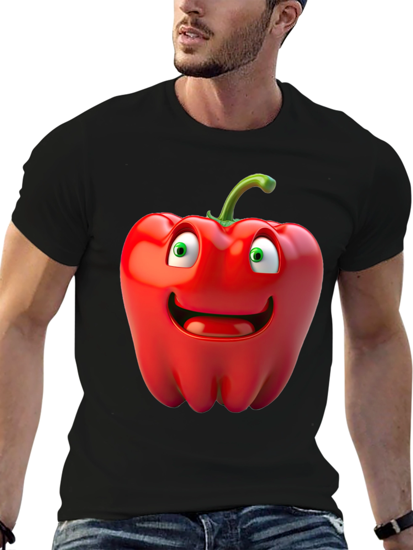 Funny Cartoon Pepper Graphic T-Shirt