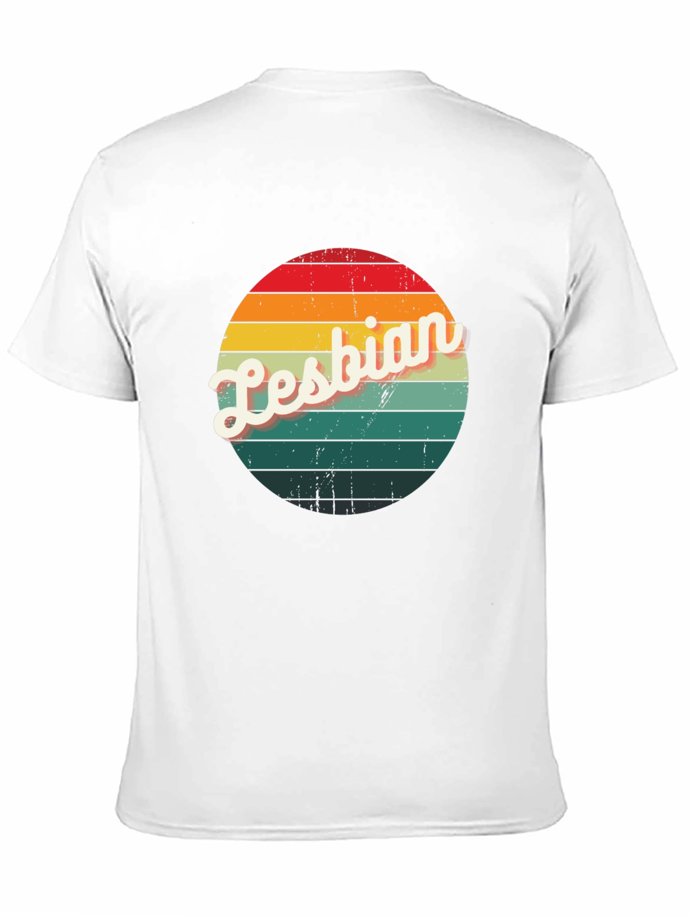 Retro Lesbian Pride T-Shirt - Black Crew Neck