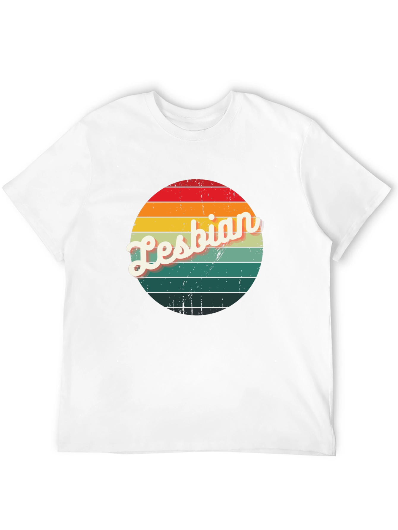 Retro Lesbian Pride T-Shirt - Black Crew Neck