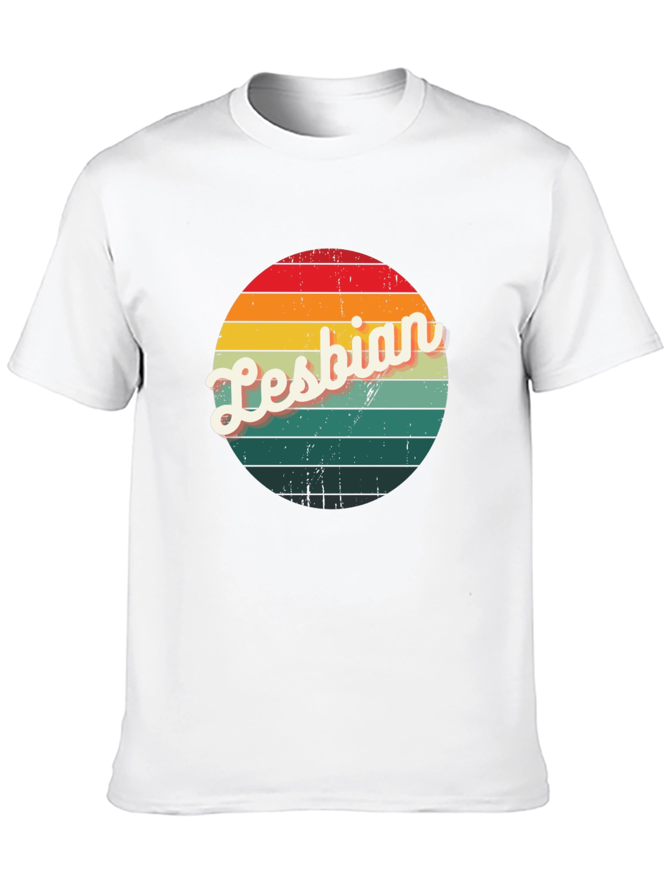 Retro Lesbian Pride T-Shirt - Black Crew Neck