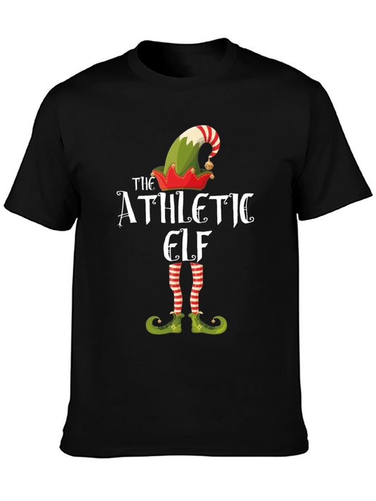 Athletic Elf T-Shirt Funny Christmas Holiday Tee