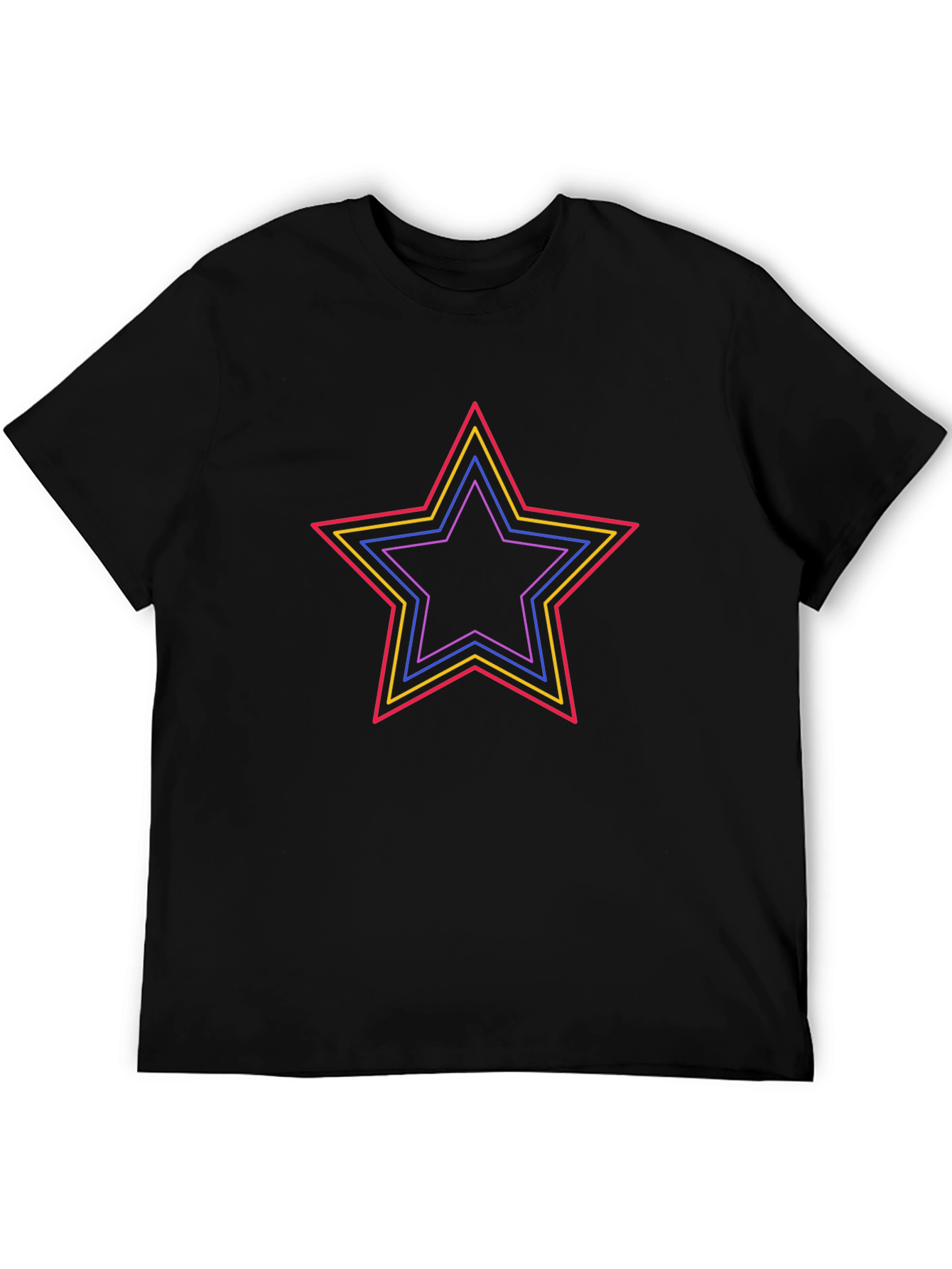 Neon Star Graphic Black T-Shirt