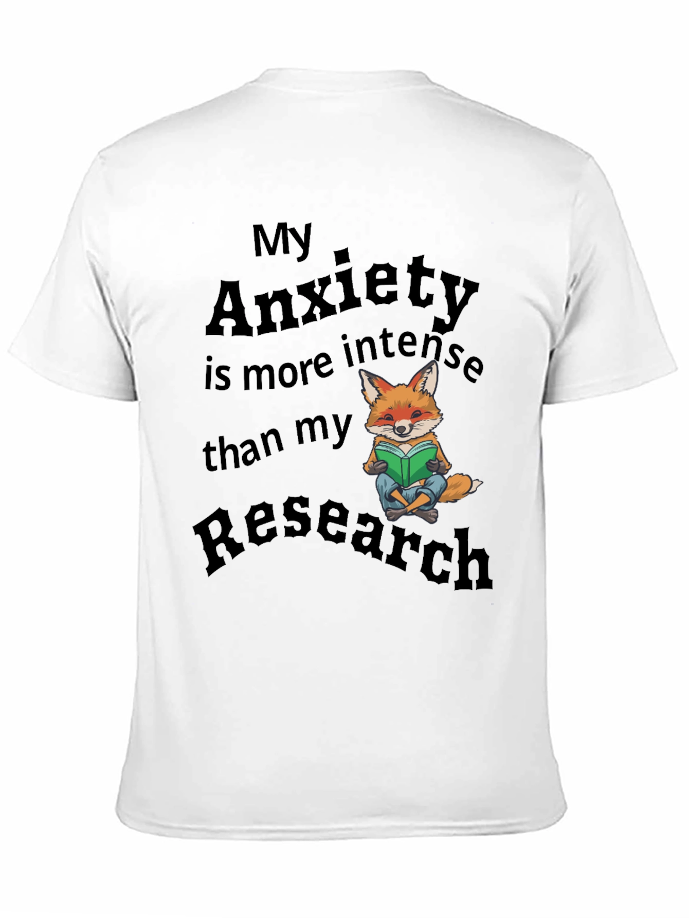 Anxiety Research T-Shirt Fox Design Novelty Tee