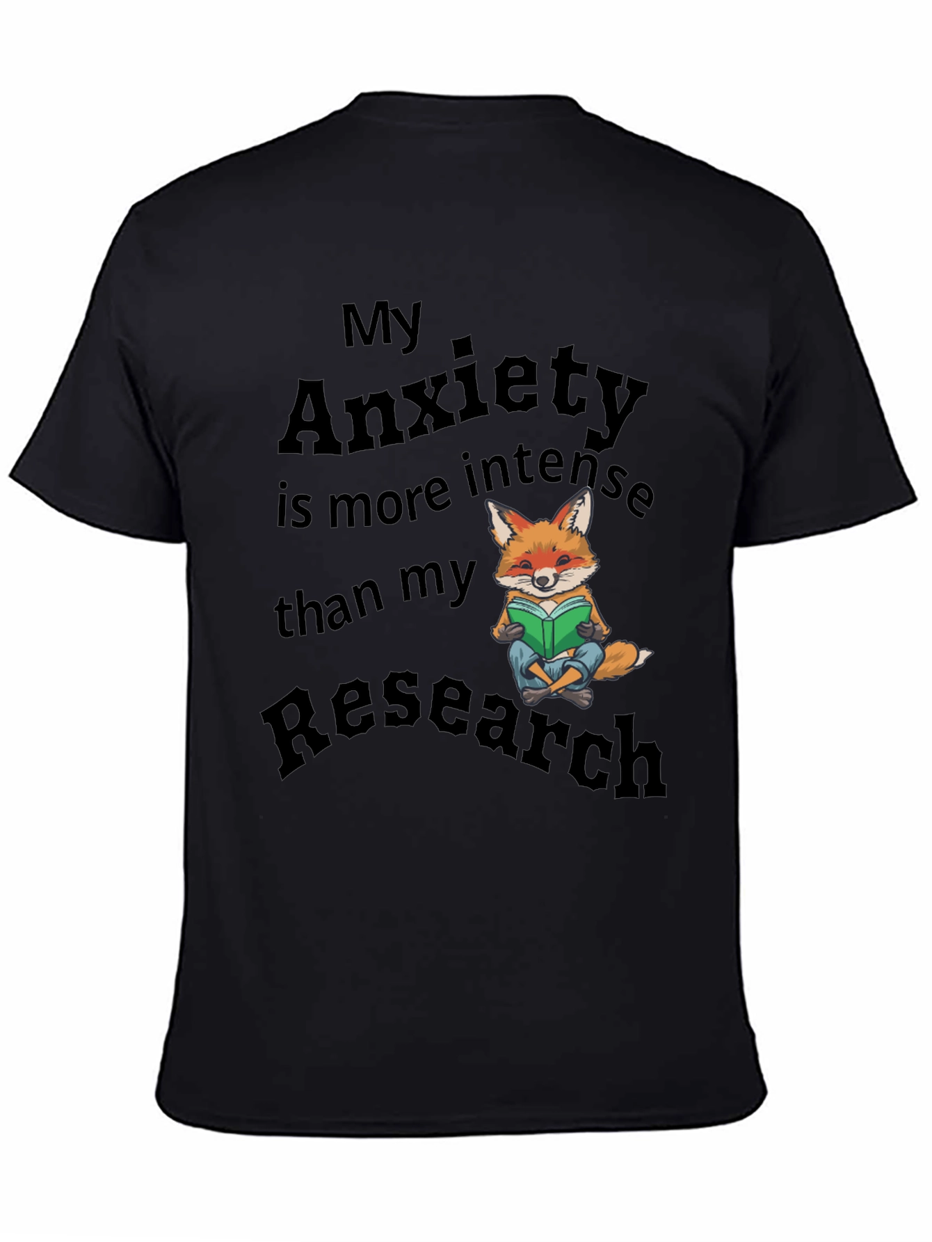 Anxiety Research T-Shirt Fox Design Novelty Tee