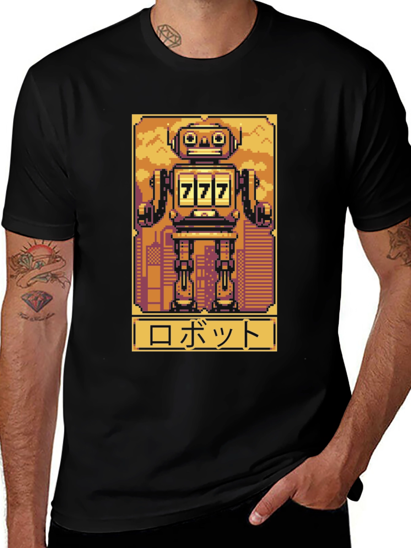 Retro Robot Pixel Art Graphic Tee