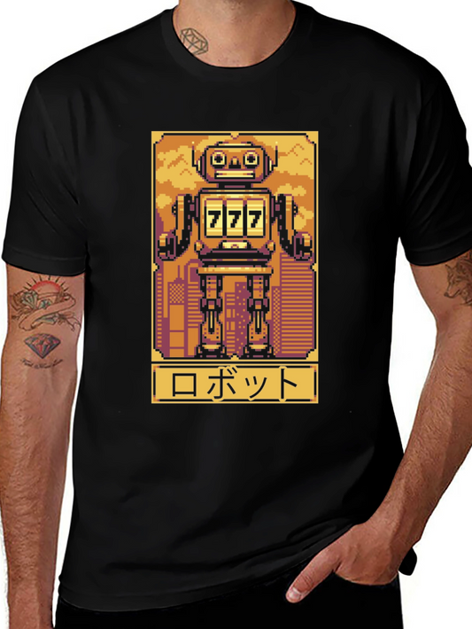 Retro Robot Pixel Art Graphic Tee
