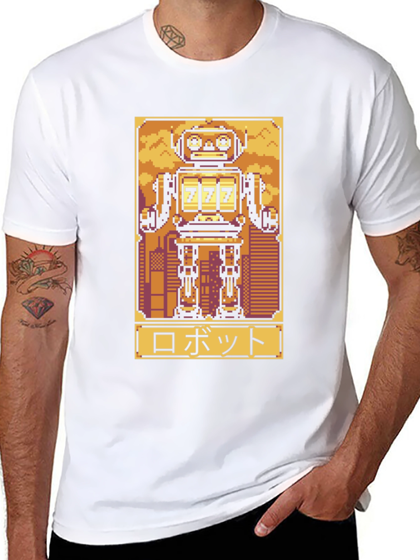 Retro Robot Pixel Art Graphic Tee