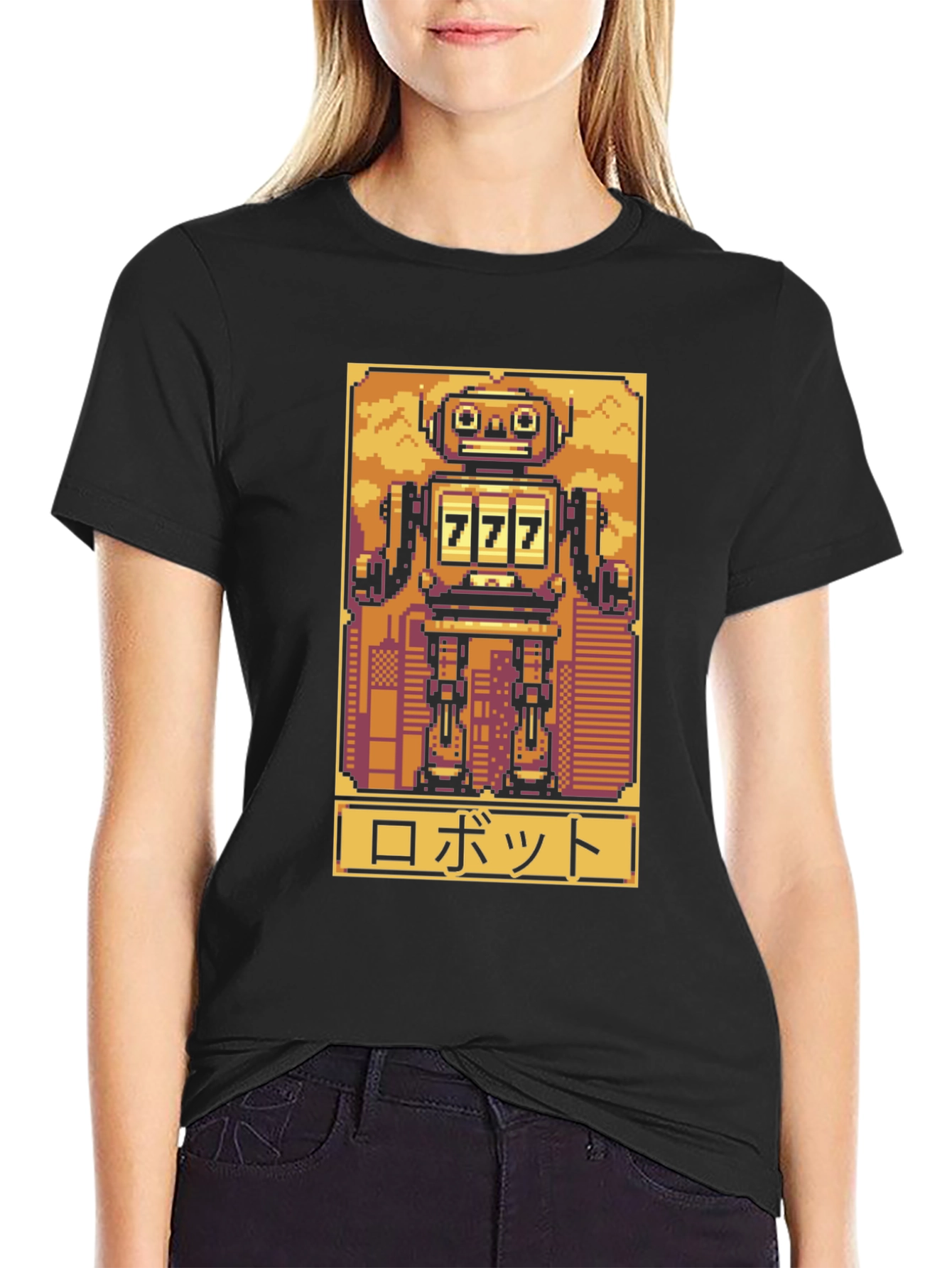 Retro Robot Pixel Art Graphic Tee
