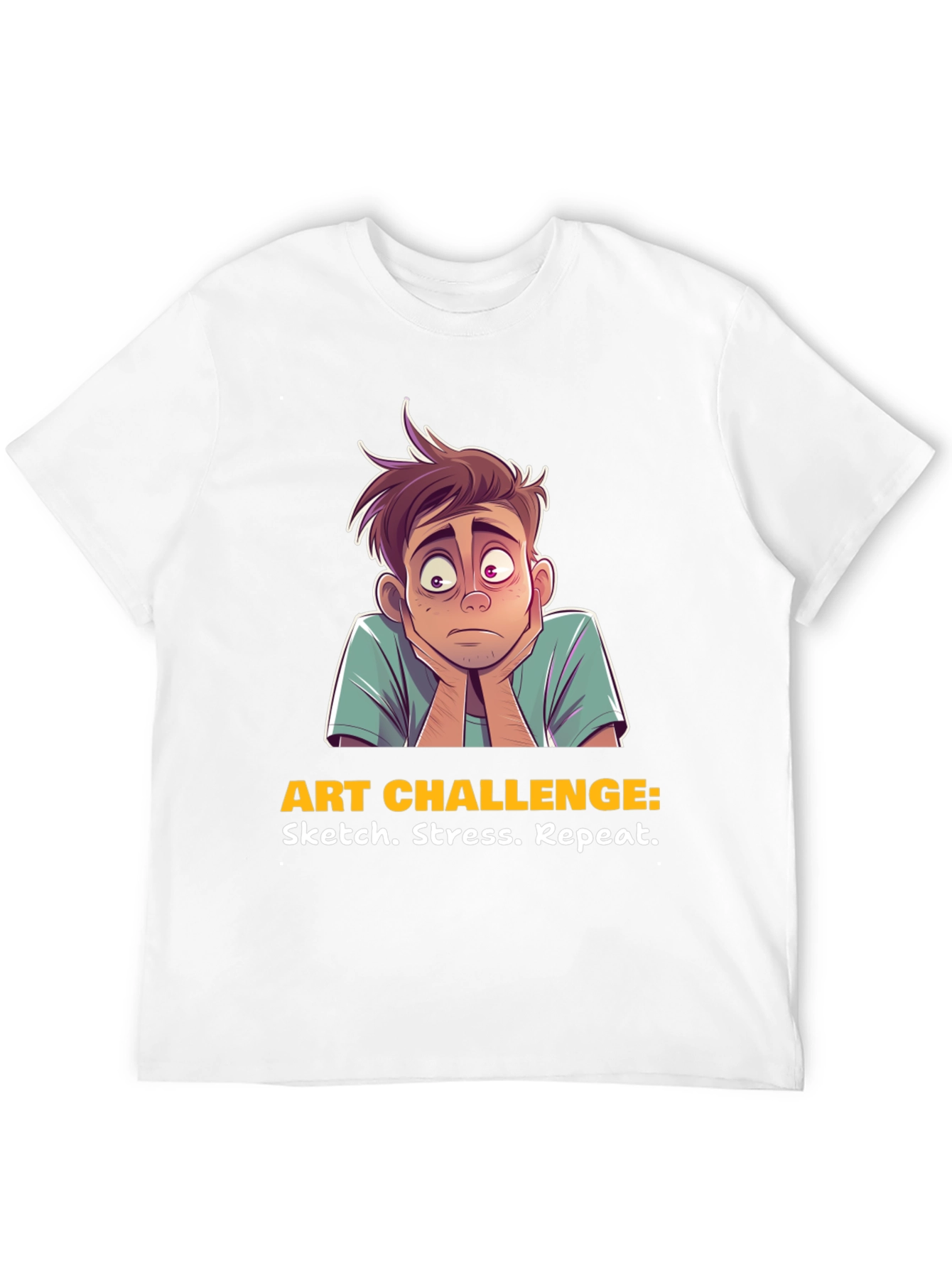 Art Challenge T-Shirt: Sketch Stress Repeat Graphic Tee