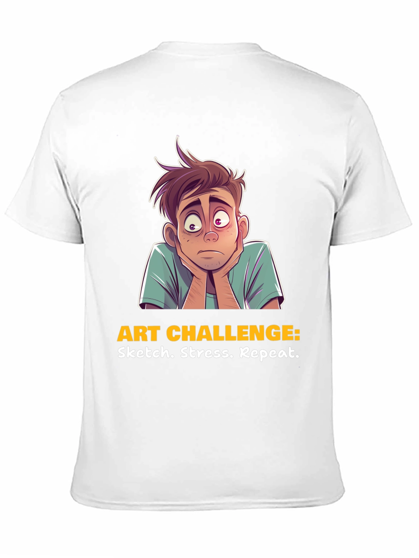 Art Challenge T-Shirt: Sketch Stress Repeat Graphic Tee