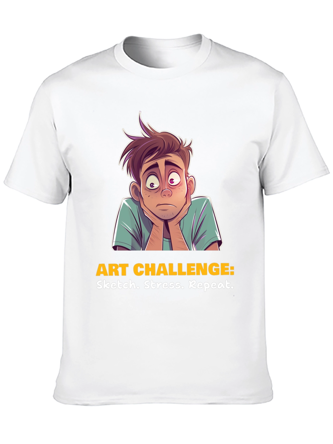 Art Challenge T-Shirt: Sketch Stress Repeat Graphic Tee
