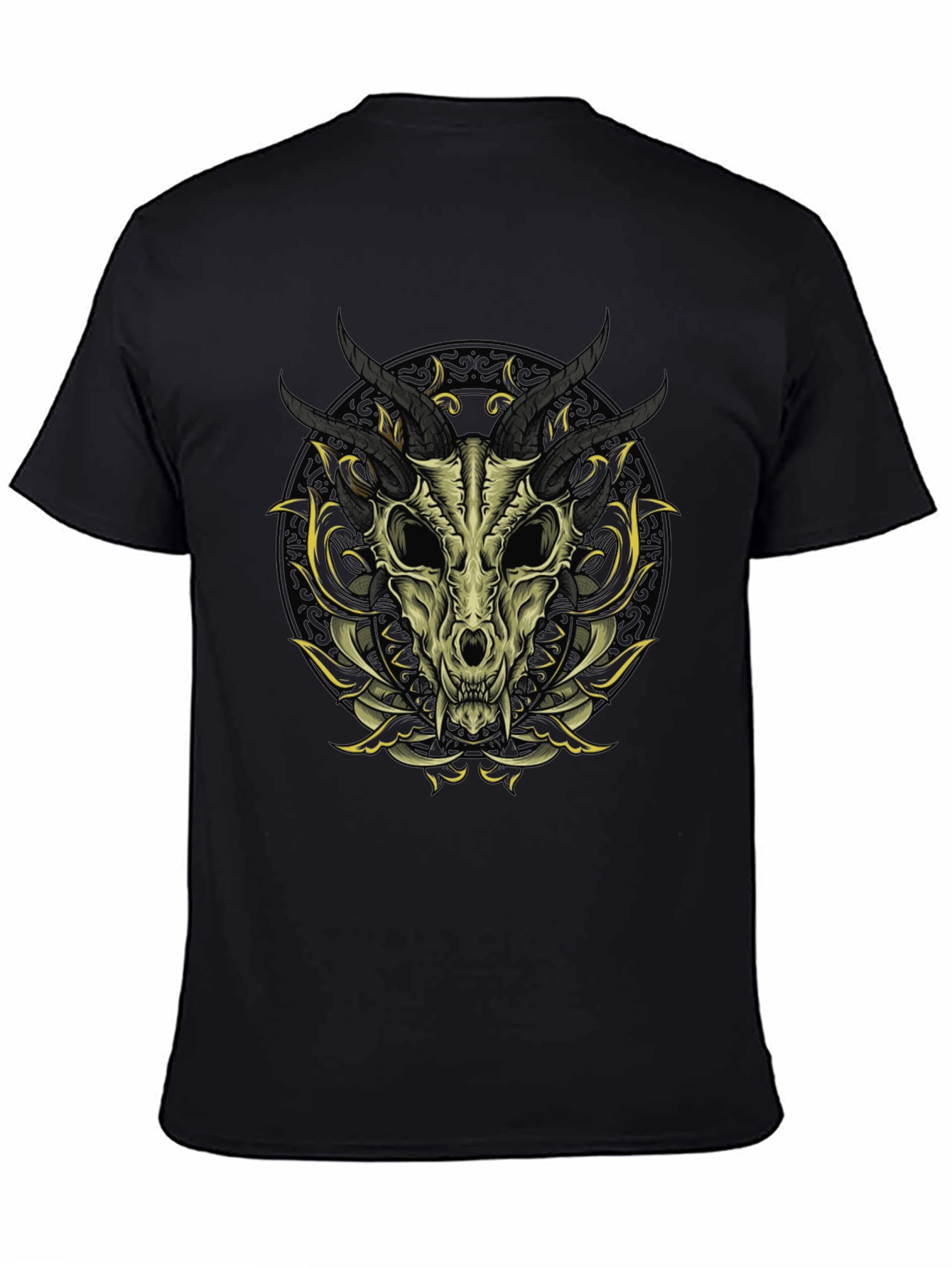 Skull & Horns Graphic Print T-Shirt