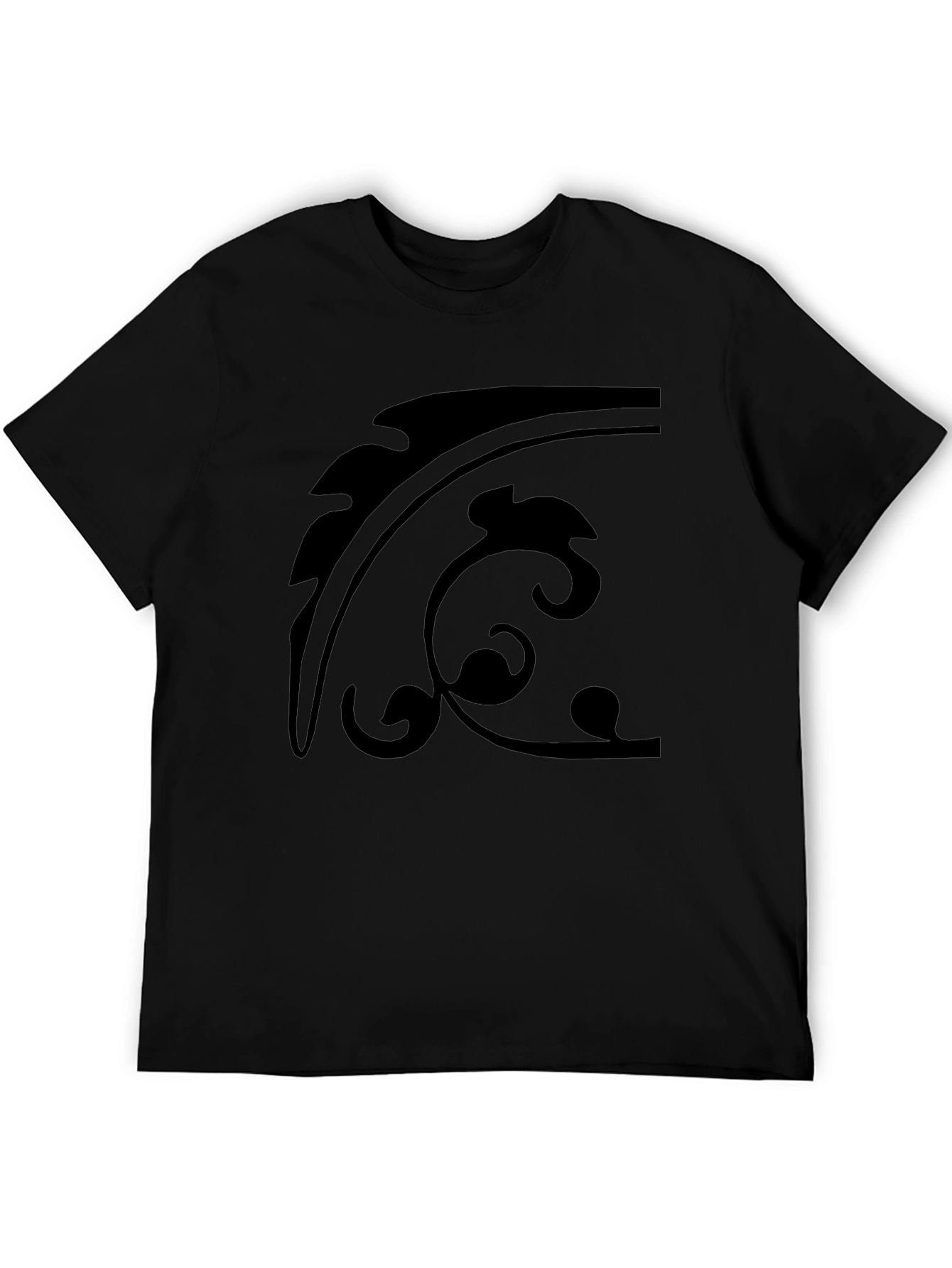 Black T-Shirt with Abstract Graphic Design