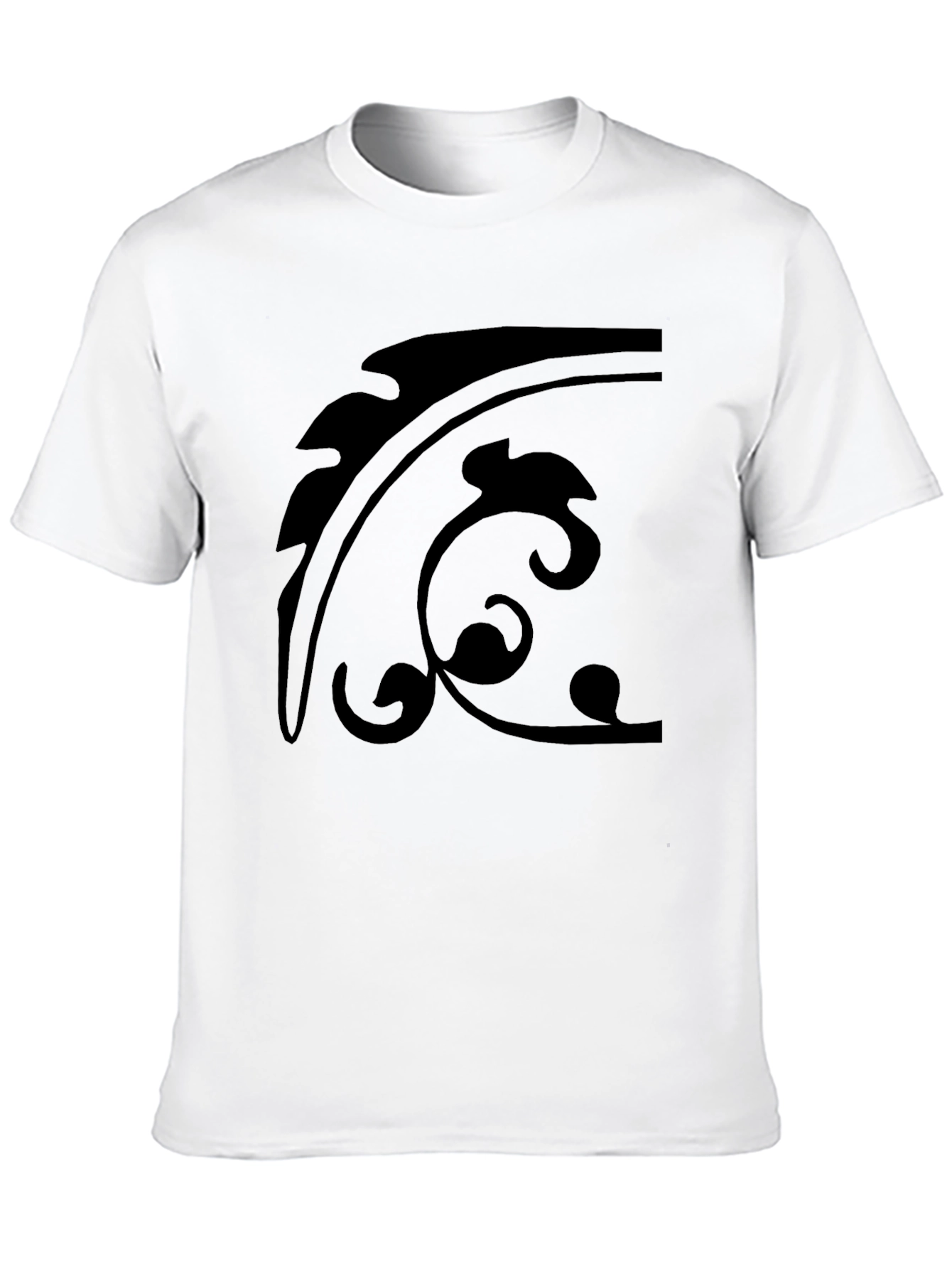 Black T-Shirt with Abstract Graphic Design