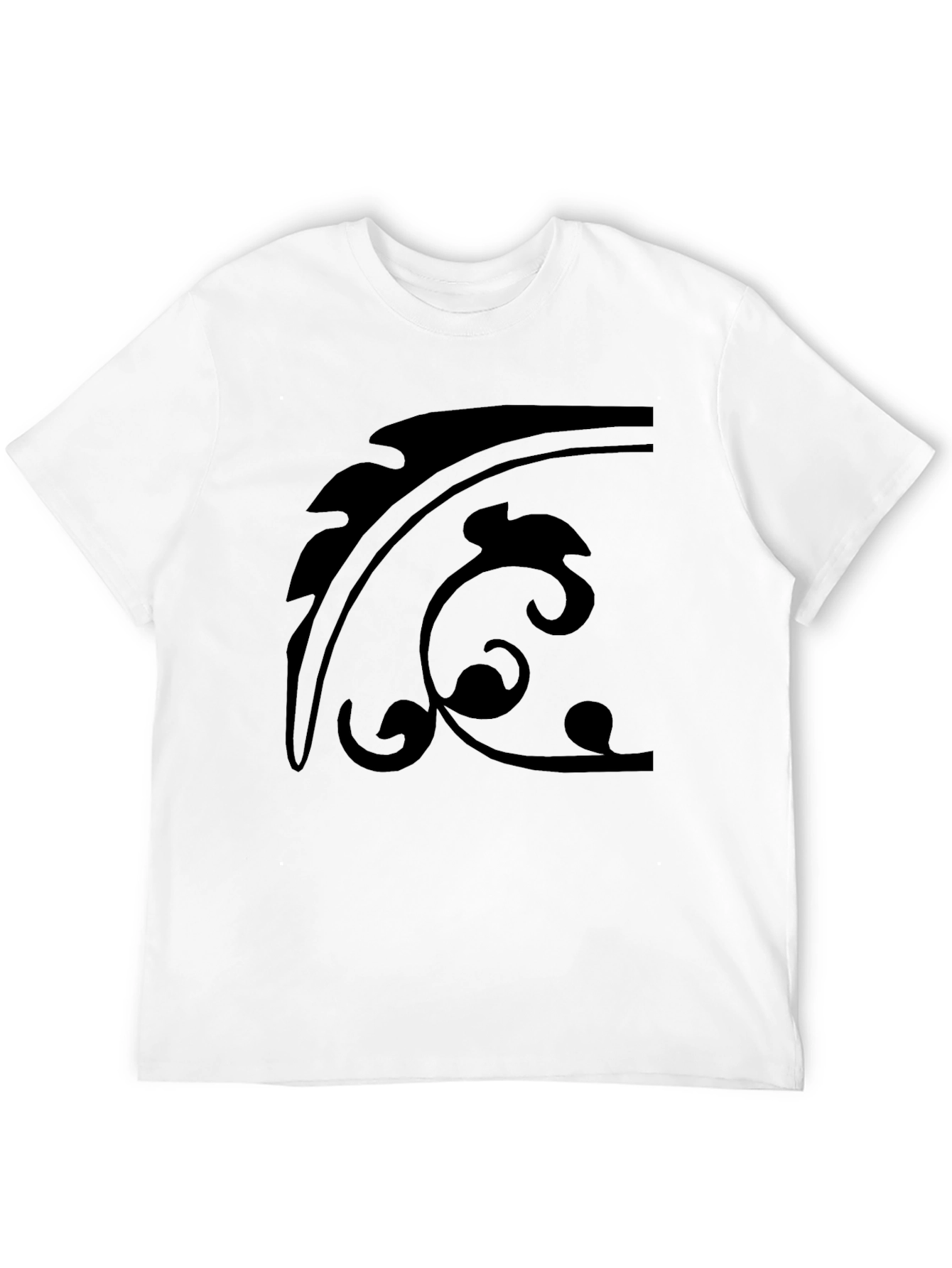 Black T-Shirt with Abstract Graphic Design