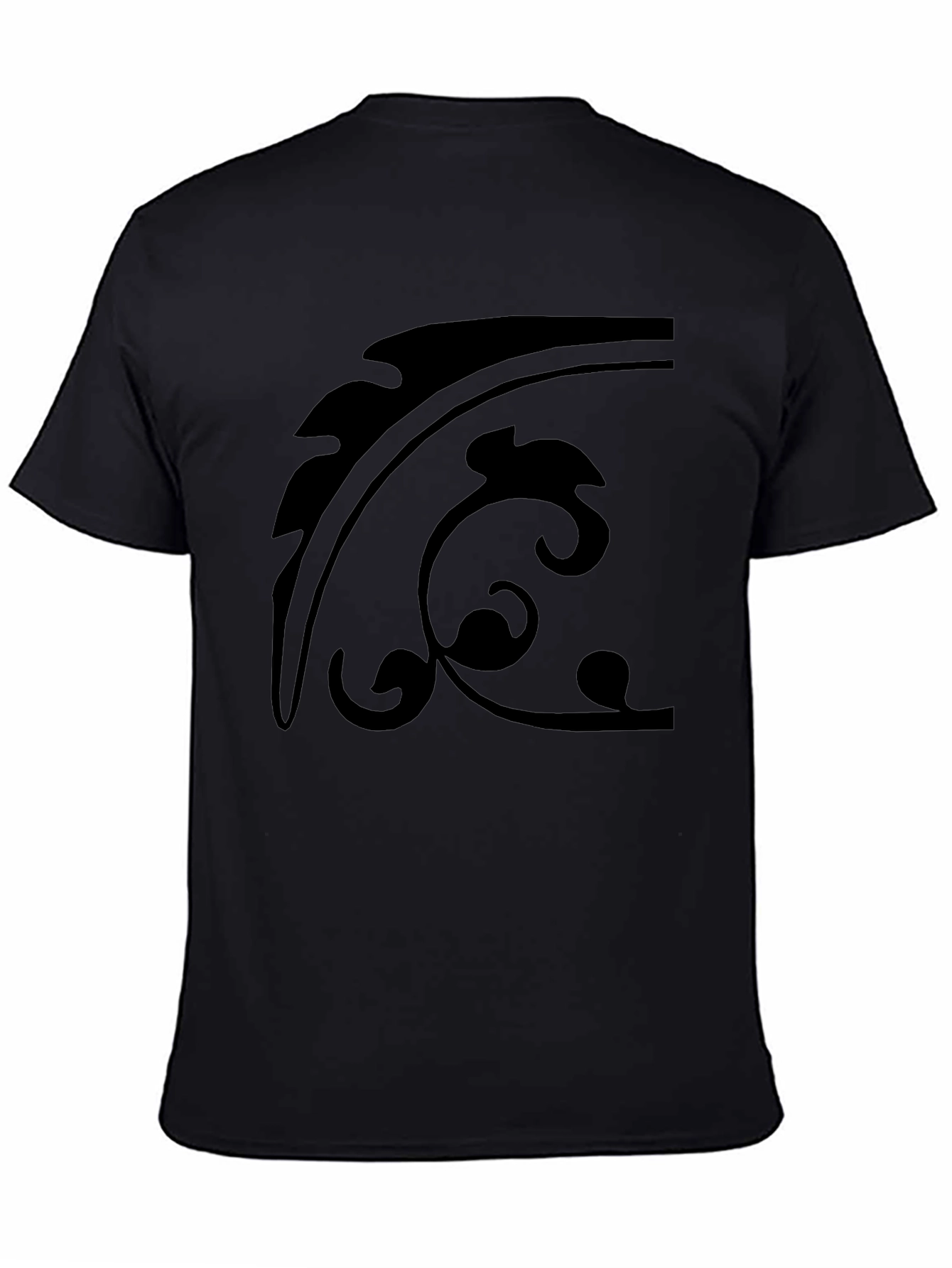 Black T-Shirt with Abstract Graphic Design