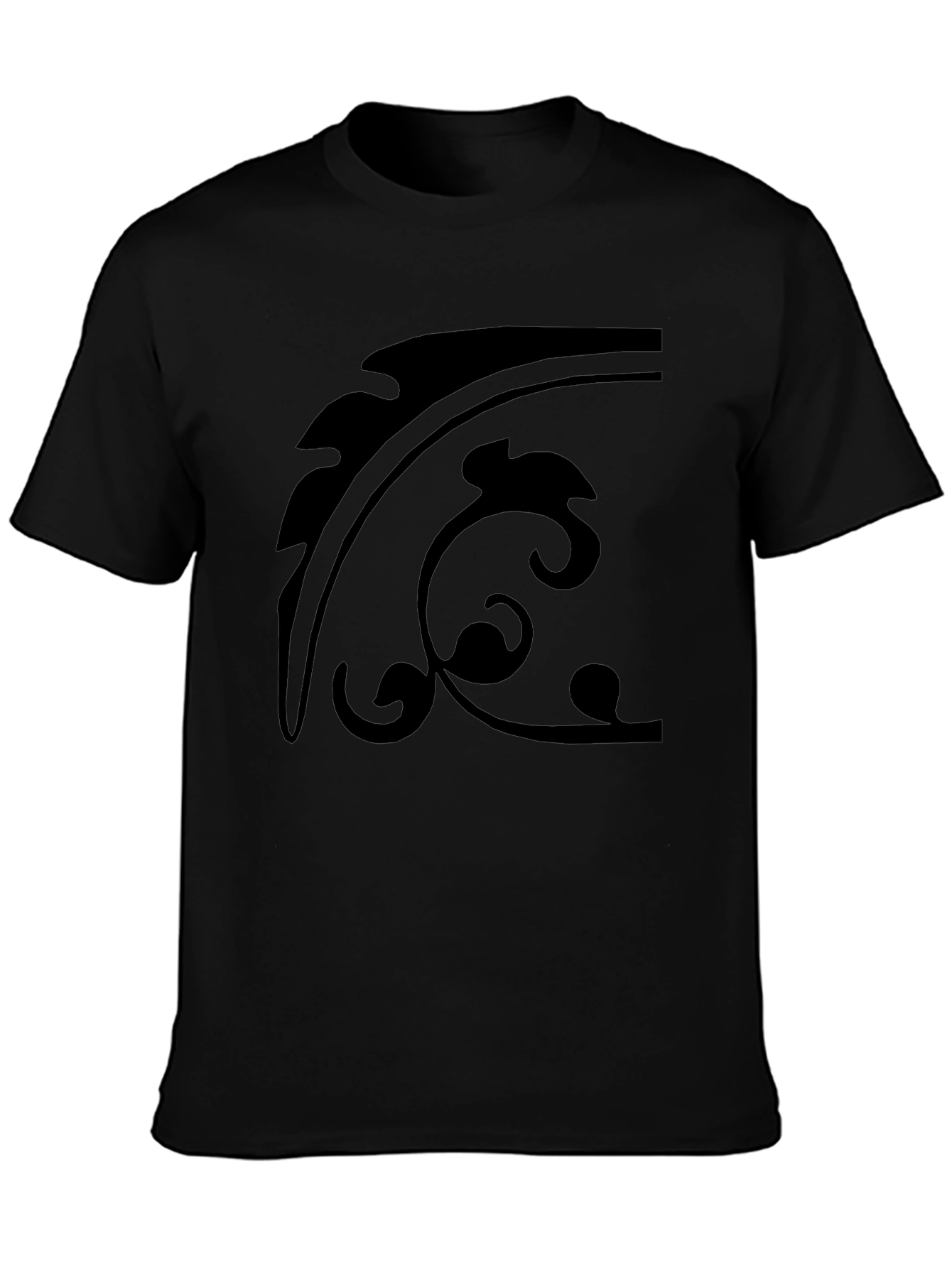 Black T-Shirt with Abstract Graphic Design
