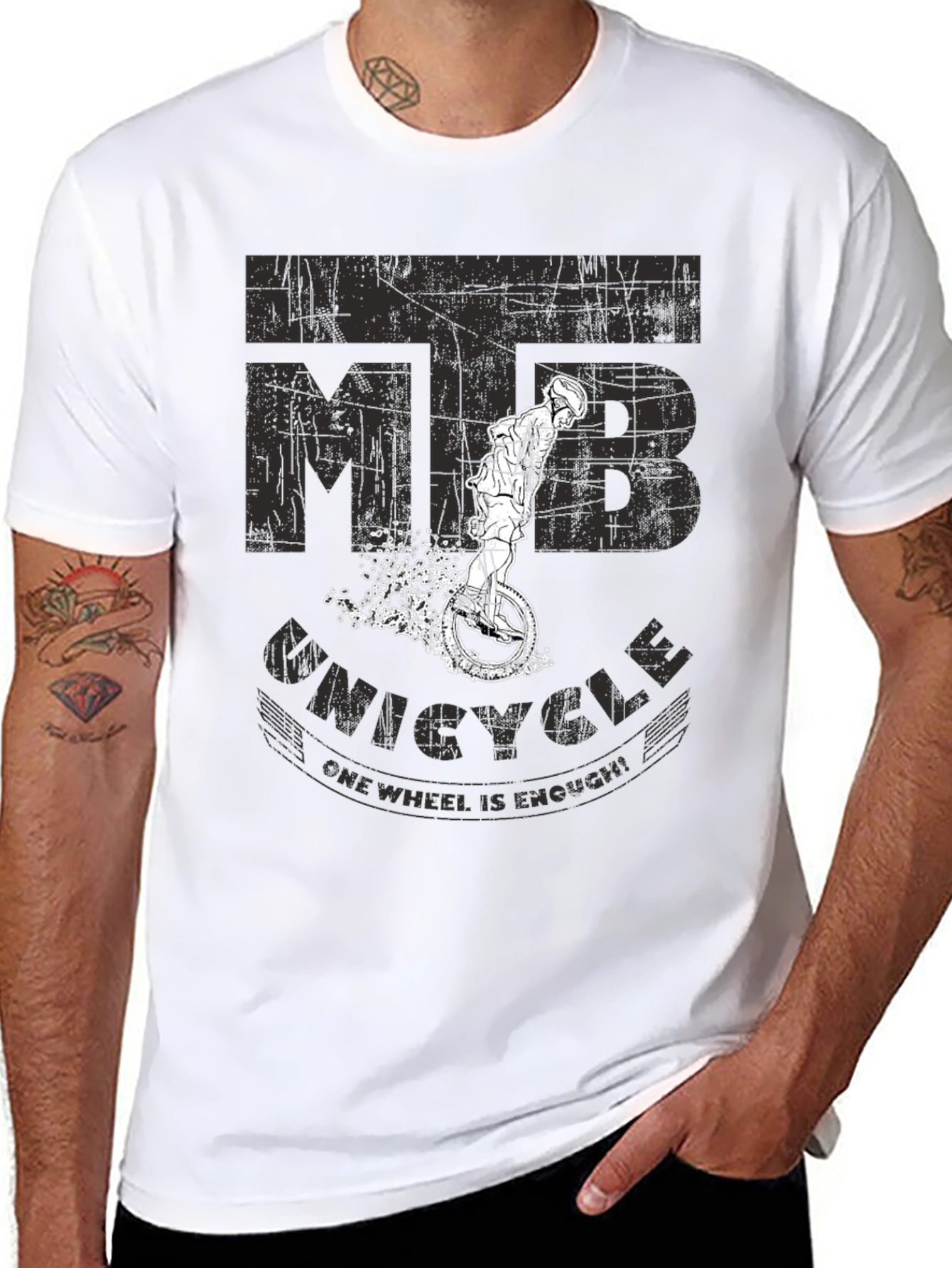 MTB Unicycle T-Shirt - One Wheel is Enough!