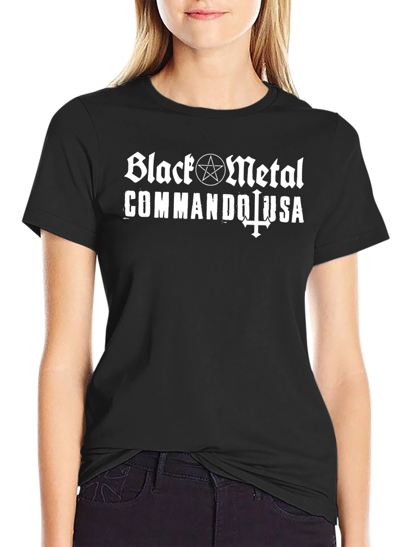 Black Metal Commando USA Graphic T-Shirt