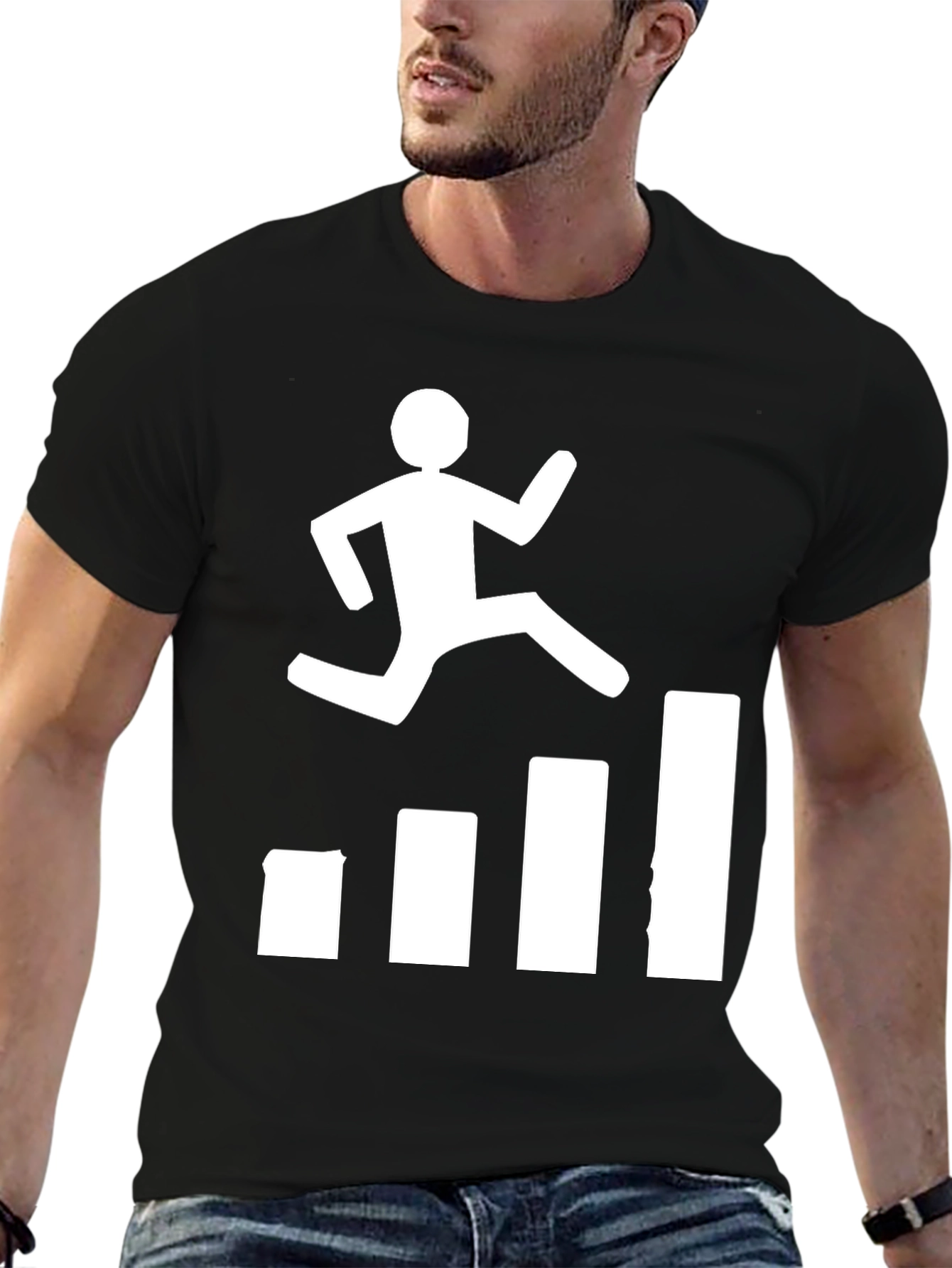 Motivational Hurdler Graphic Tee - Black