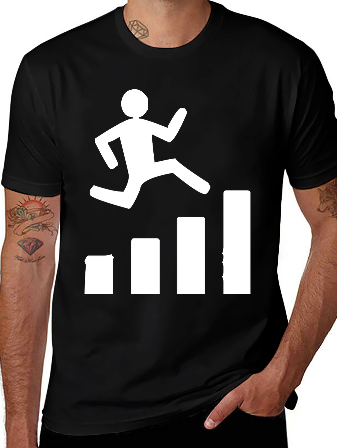 Motivational Hurdler Graphic Tee - Black
