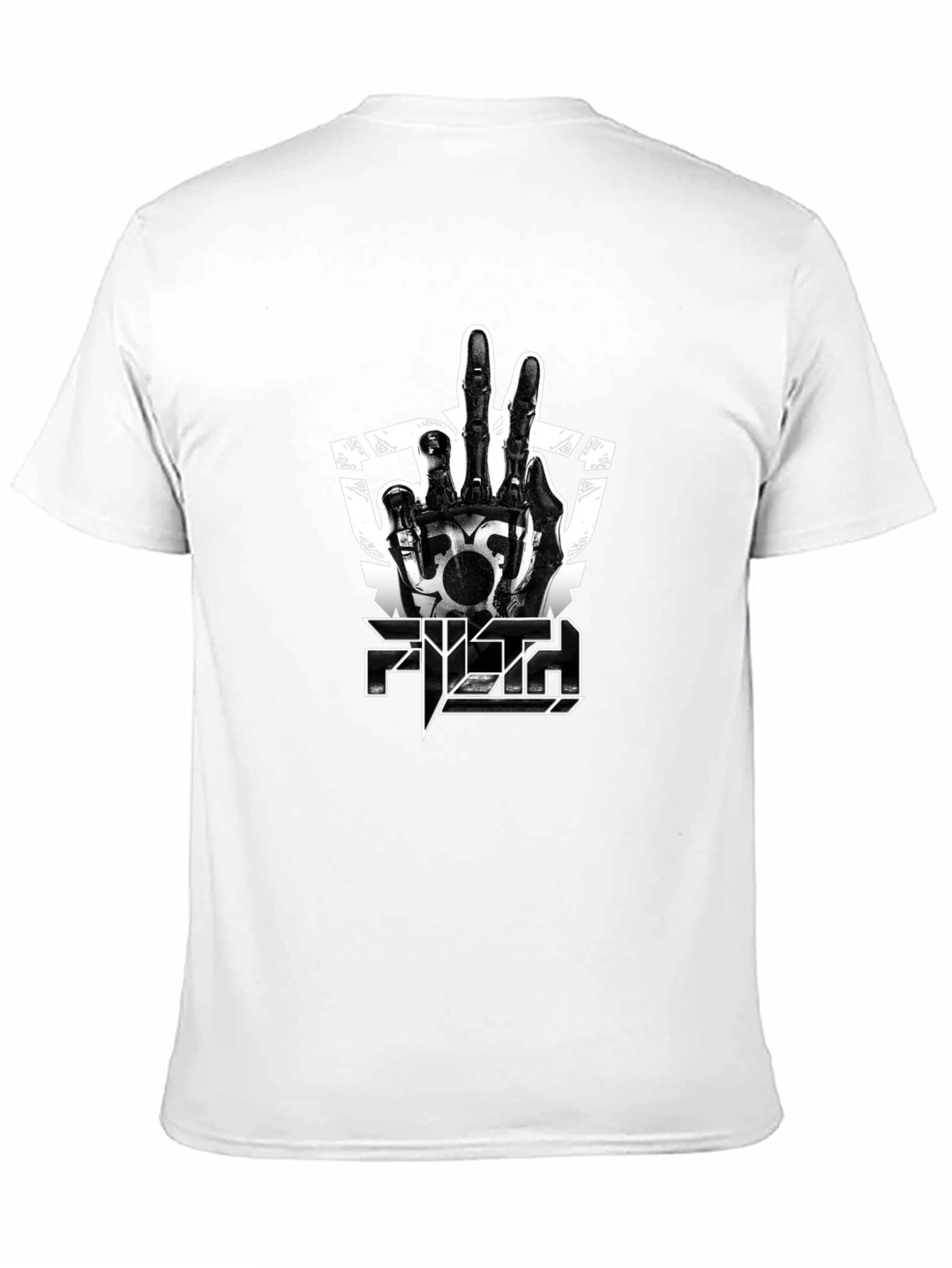 Filth Skeleton Hand Graphic Print Black T-Shirt