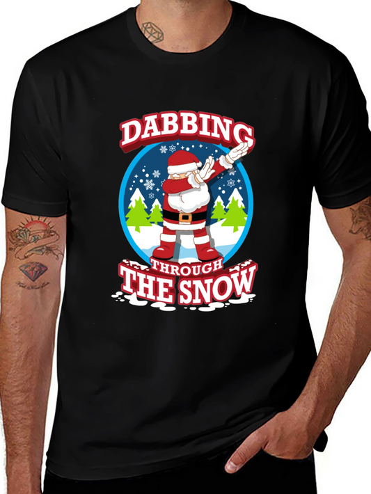 Dabbing Santa Through The Snow Christmas T-Shirt