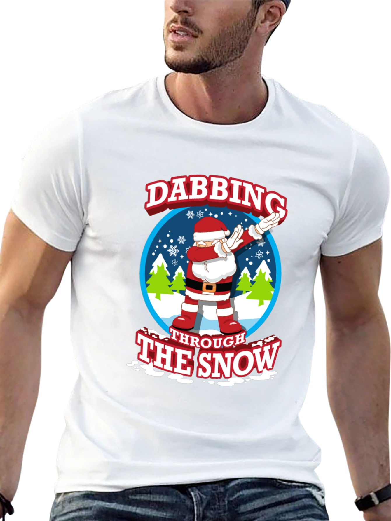 Dabbing Santa Through The Snow Christmas T-Shirt